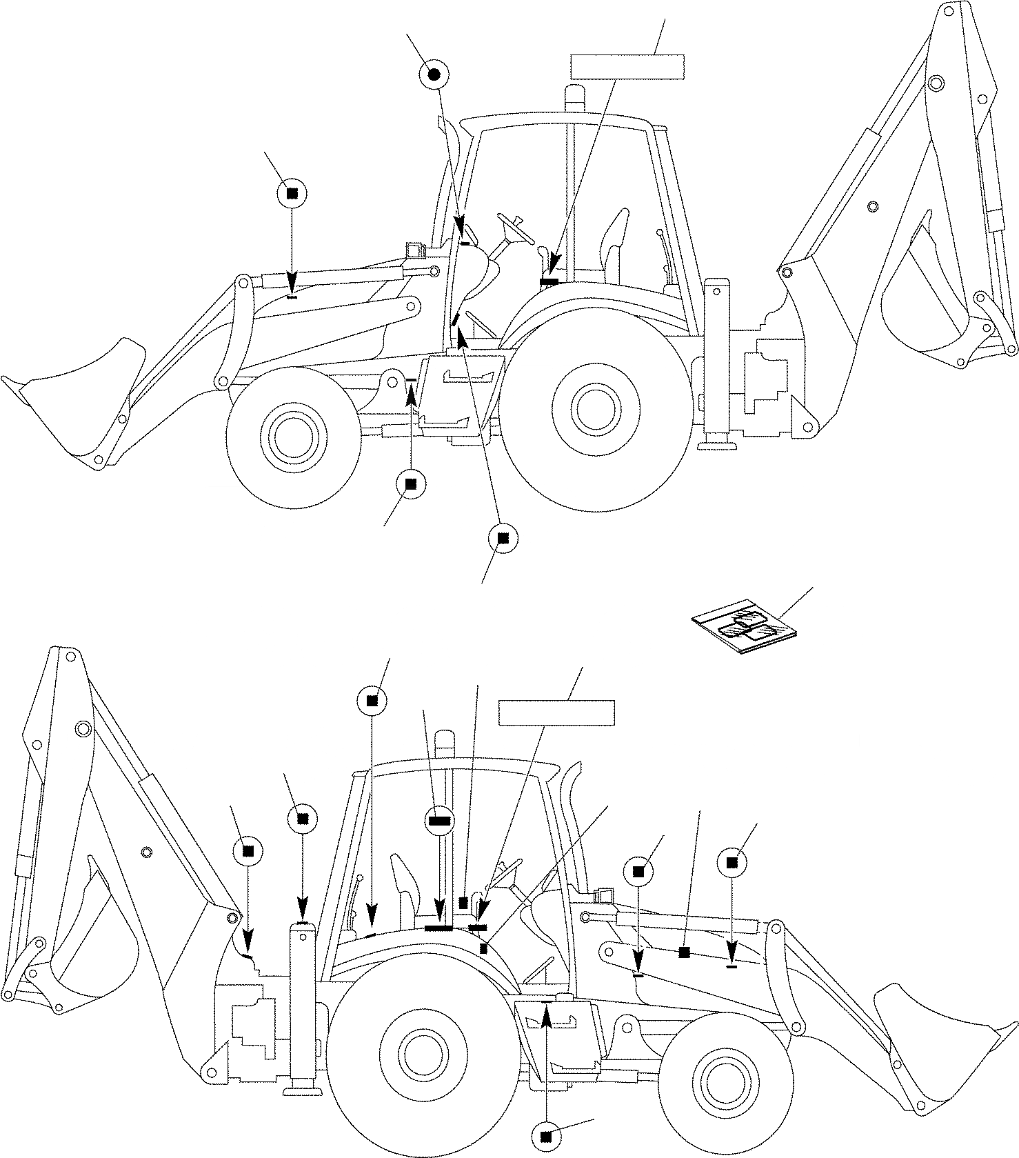 Схема запчастей Komatsu WB93R-2 - НАКЛЕЙКИ (/) МАРКИРОВКА