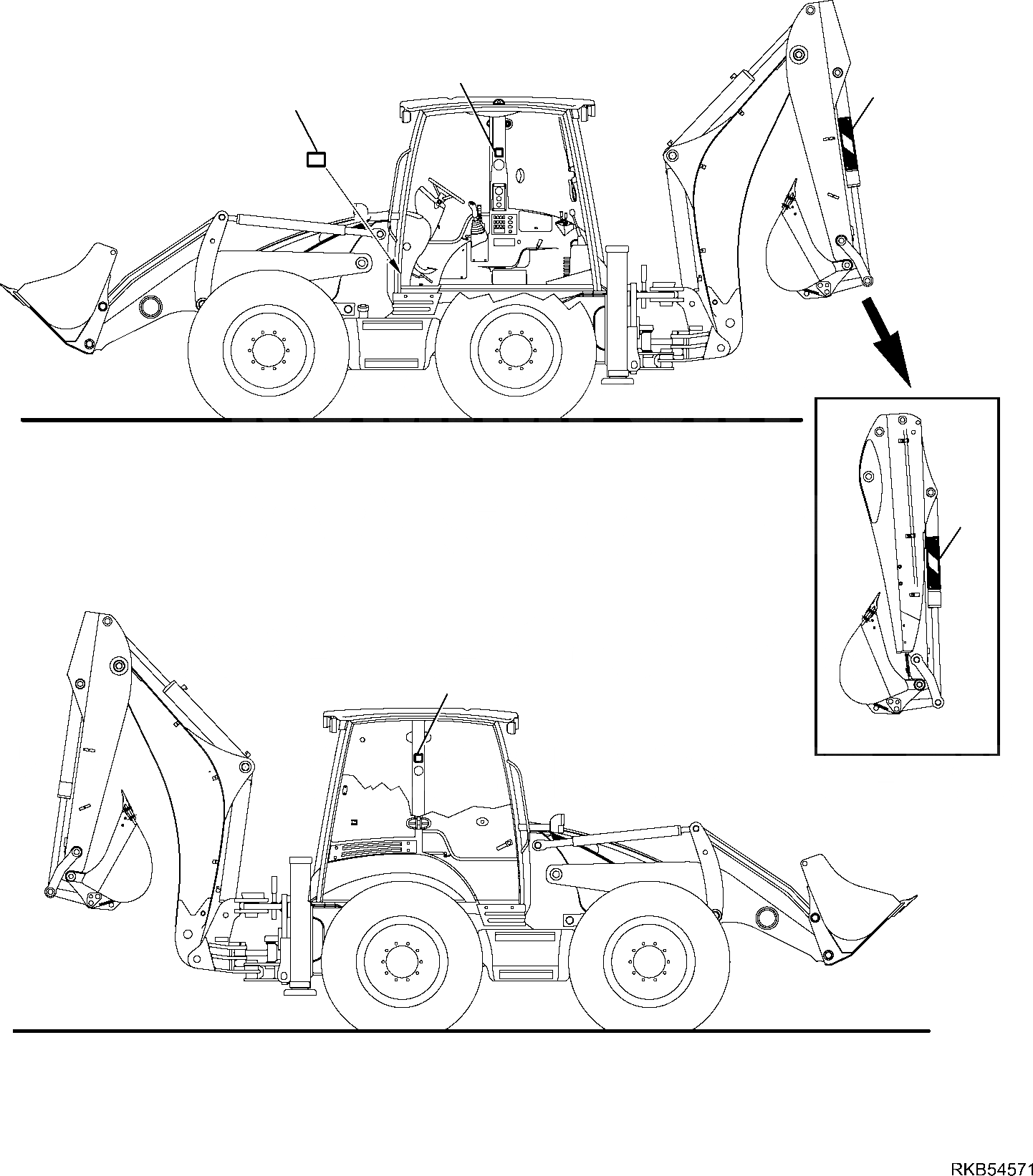 Схема запчастей Komatsu WB97S-5E0 - МАРКИРОВКА (ITALY ВЕРСИЯ) МАРКИРОВКА