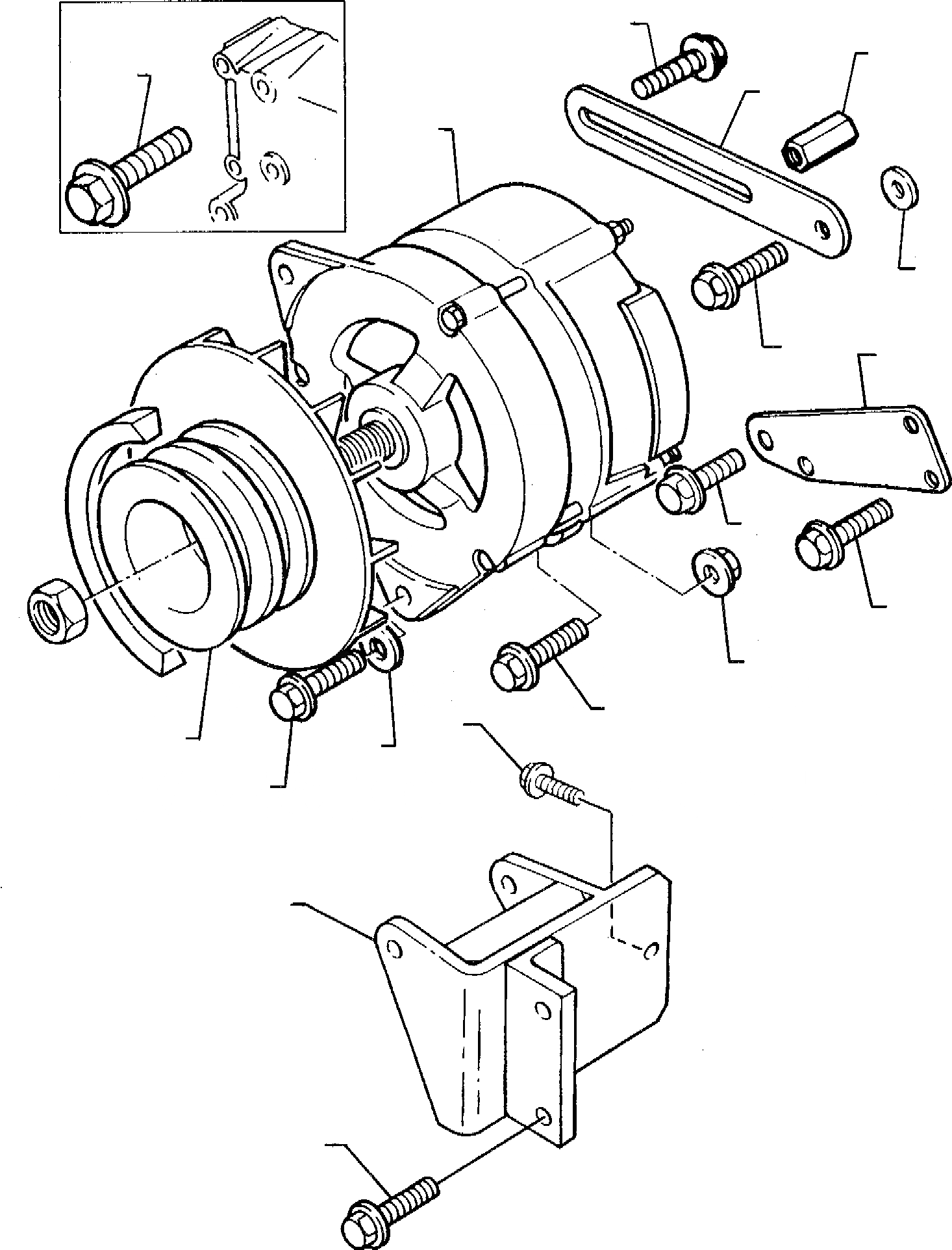 Схема запчастей Komatsu WB95R-1 WB97R-1 - ГЕНЕРАТОР И КРЕПЛЕНИЕS (ASPIRATED ДВИГАТЕЛЬ) ГОЛОВКА ЦИЛИНДРОВ