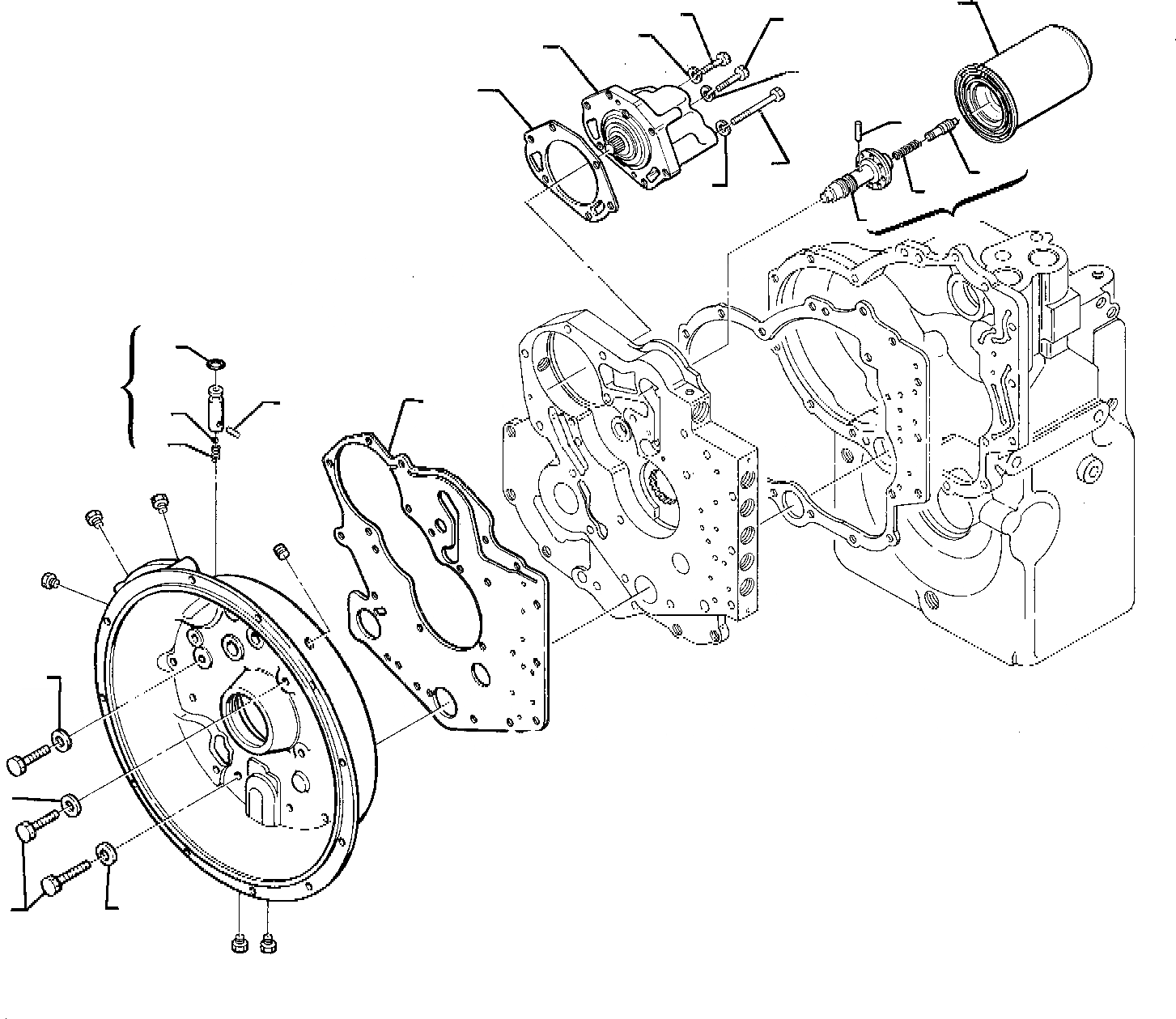 Схема запчастей Komatsu WB95R-1 WB97R-1 - ТРАНСМИССИЯ (/) СИСТЕМА УПРАВЛЕНИЯ