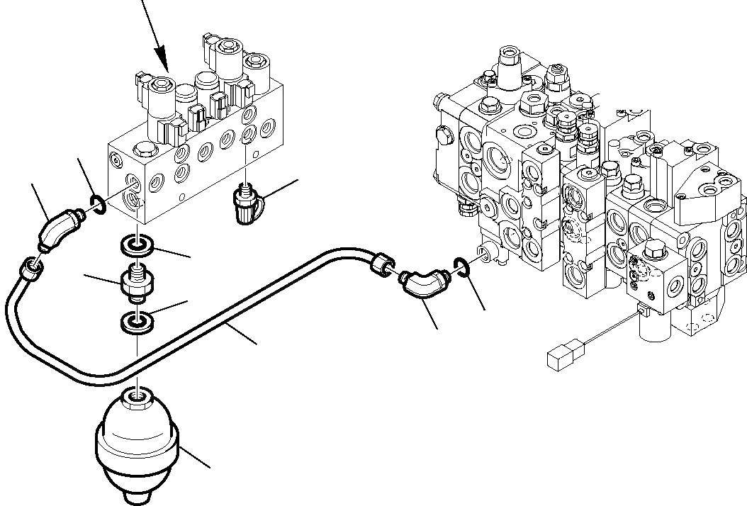 Схема запчастей Komatsu WB97R-5 - ГИДРОЛИНИЯ (СЕРВОУПРАВЛ. КЛАПАН FEED ЛИНИЯ) ГИДРАВЛИКА РАБОЧЕЕ ОБОРУДОВАНИЕ