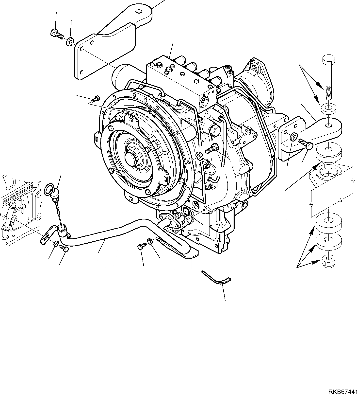 Схема запчастей Komatsu WB97R-5E0 - ТРАНСМИССИЯ КРЕПЛЕНИЕ РАМА