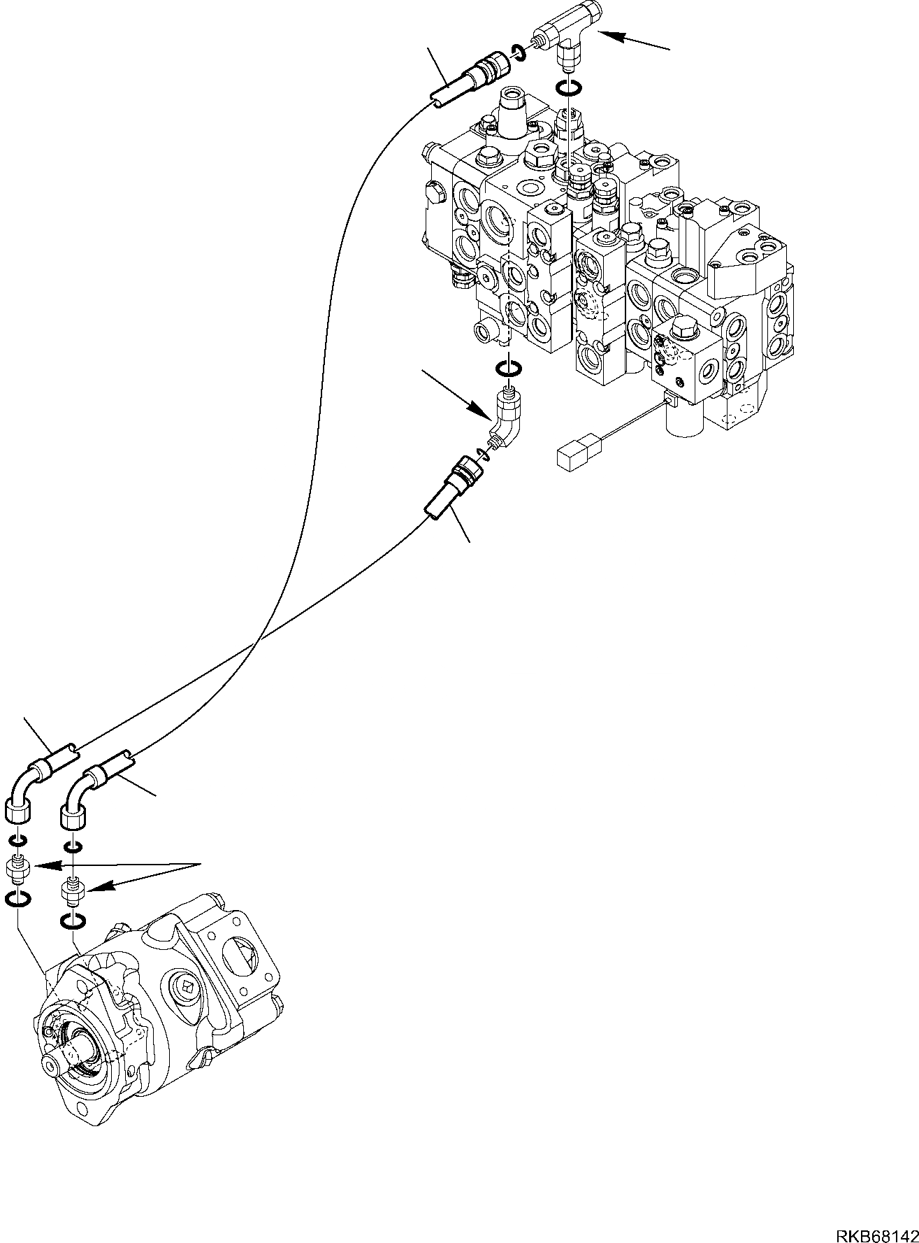 Схема запчастей Komatsu WB97R-5E0 - ГИДРОЛИНИЯ (ПОГРУЗ. СЕНСОР.) (/) РАБОЧЕЕ ОБОРУДОВАНИЕ ГИДРАВЛИКА