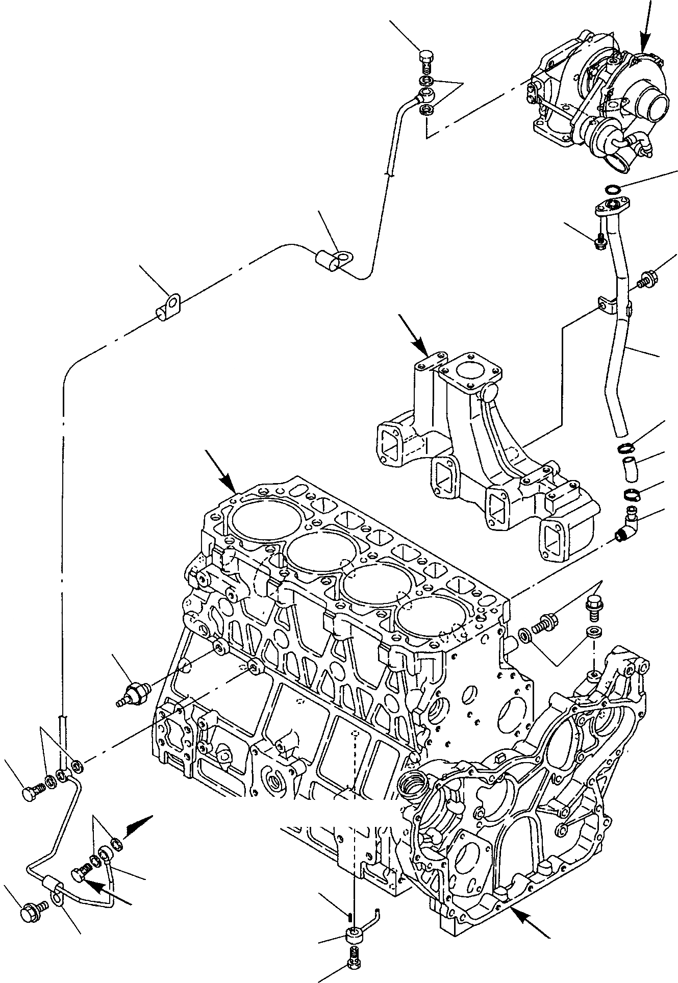 Схема запчастей Komatsu WB97R-2 - СИСТЕМА СМАЗКИ МАСЛ. ЛИНИЯ ДВИГАТЕЛЬ