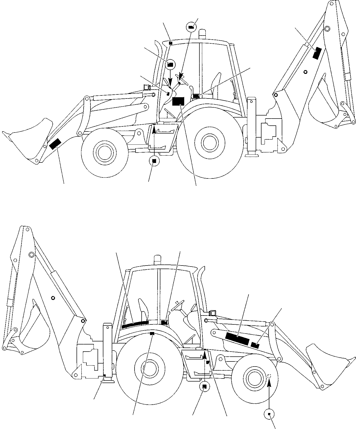 Схема запчастей Komatsu WB97R-2 - НАКЛЕЙКИ (/) МАРКИРОВКА