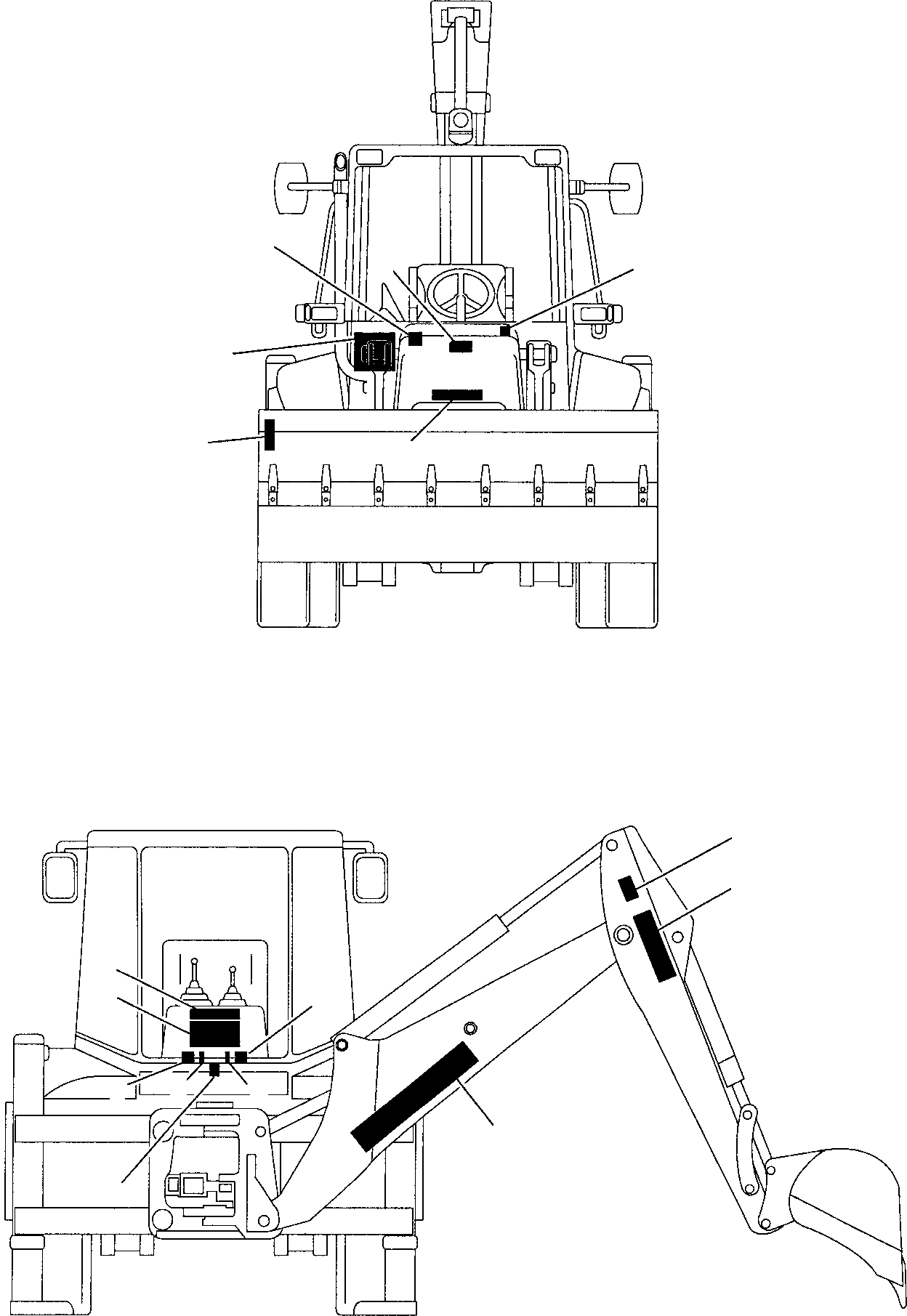 Схема запчастей Komatsu WB97R-2 - НАКЛЕЙКИ (/) МАРКИРОВКА