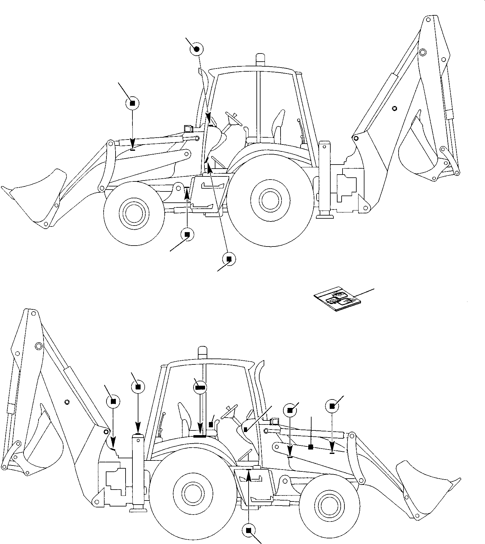 Схема запчастей Komatsu WB97R-2 - НАКЛЕЙКИ (/) МАРКИРОВКА