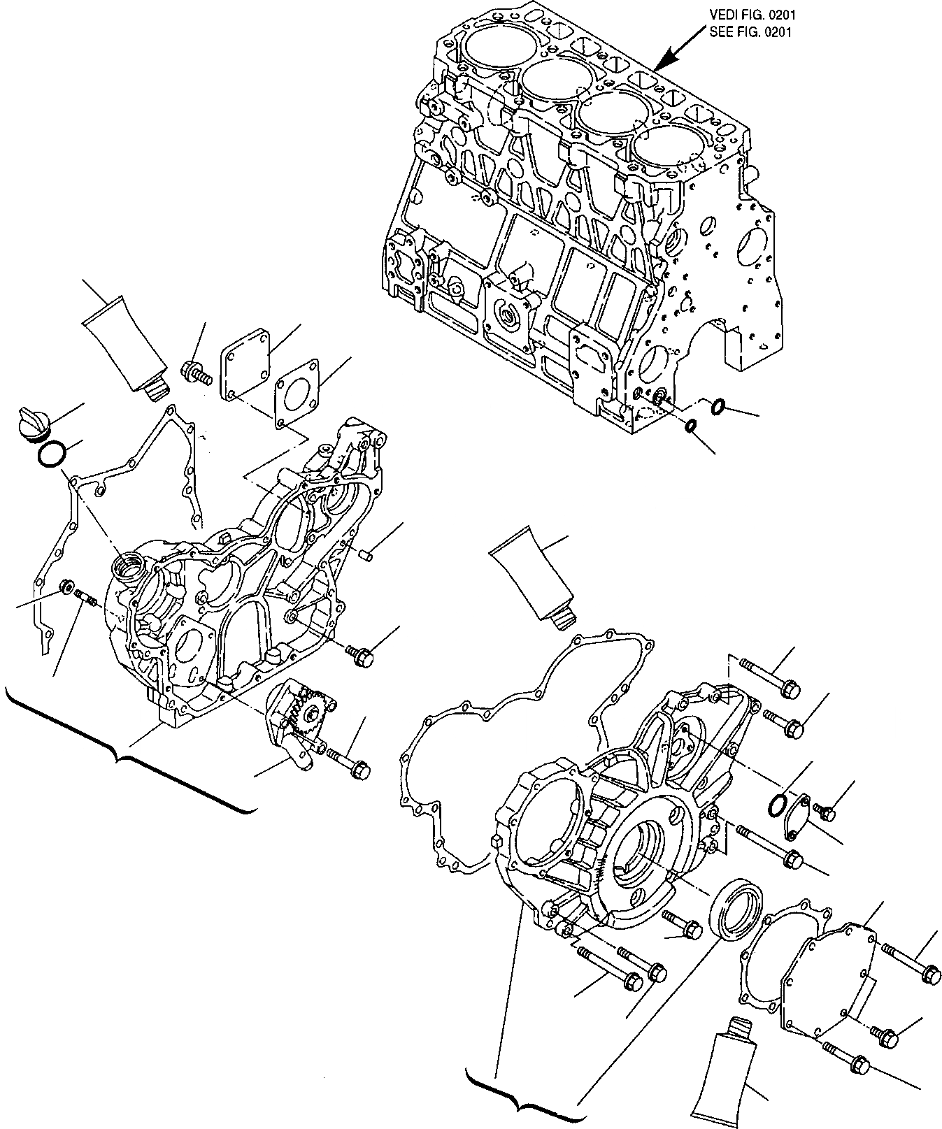 Схема запчастей Komatsu WB97R-2 - КОЖУХ ШЕСТЕРЕН. ПЕРЕДАЧИ ДВИГАТЕЛЬ