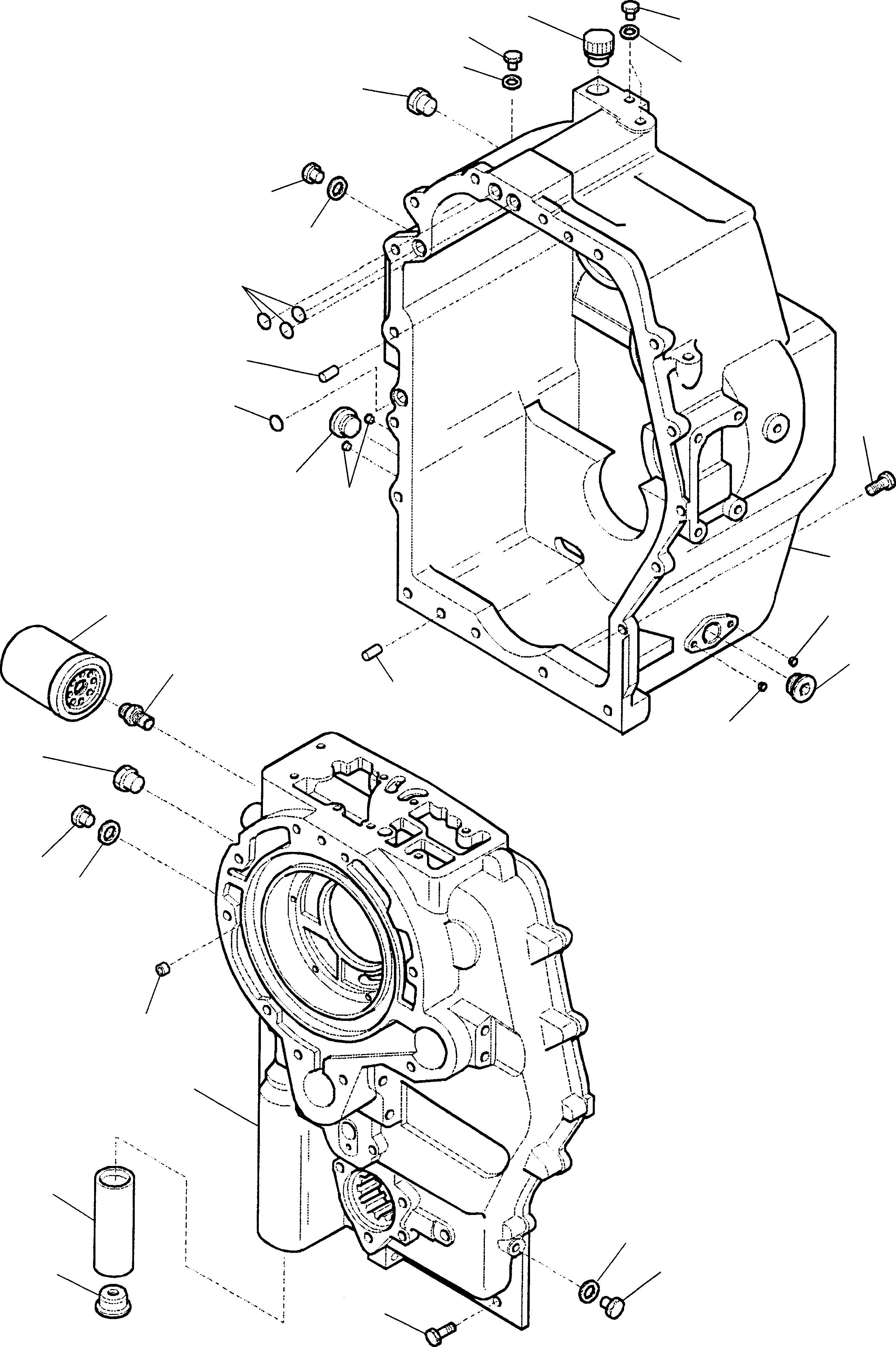 Схема запчастей Komatsu WB97R-2 - ТРАНСМИССИЯ (/) РАМА