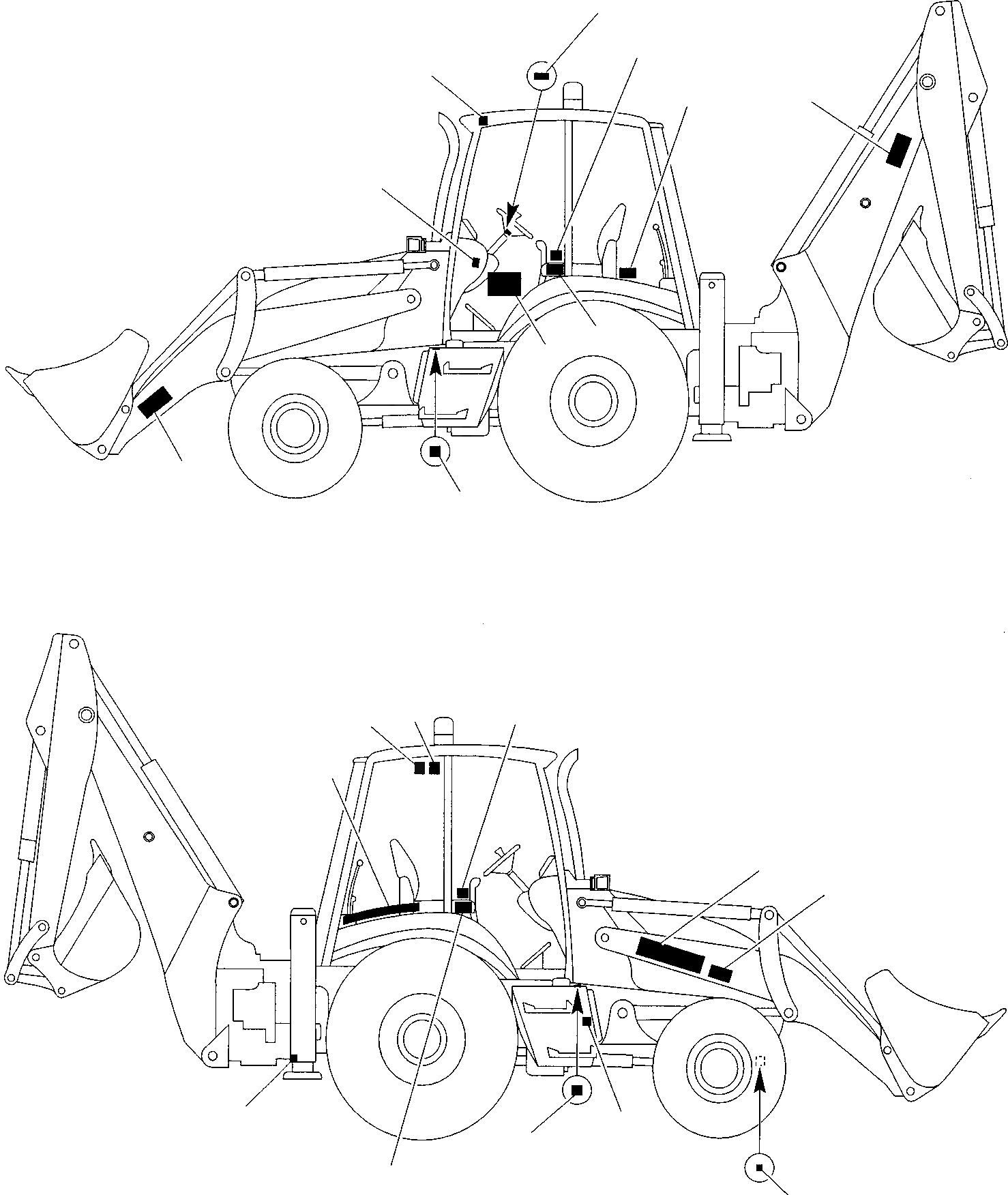 Схема запчастей Komatsu WB97R-2 - НАКЛЕЙКИ (/) МАРКИРОВКА