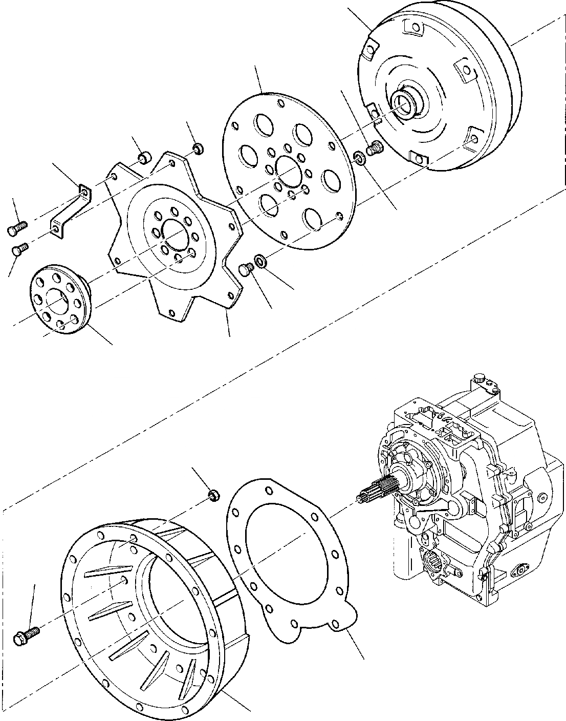 Схема запчастей Komatsu WB97R-2 - ТРАНСМИССИЯ (/) РАМА