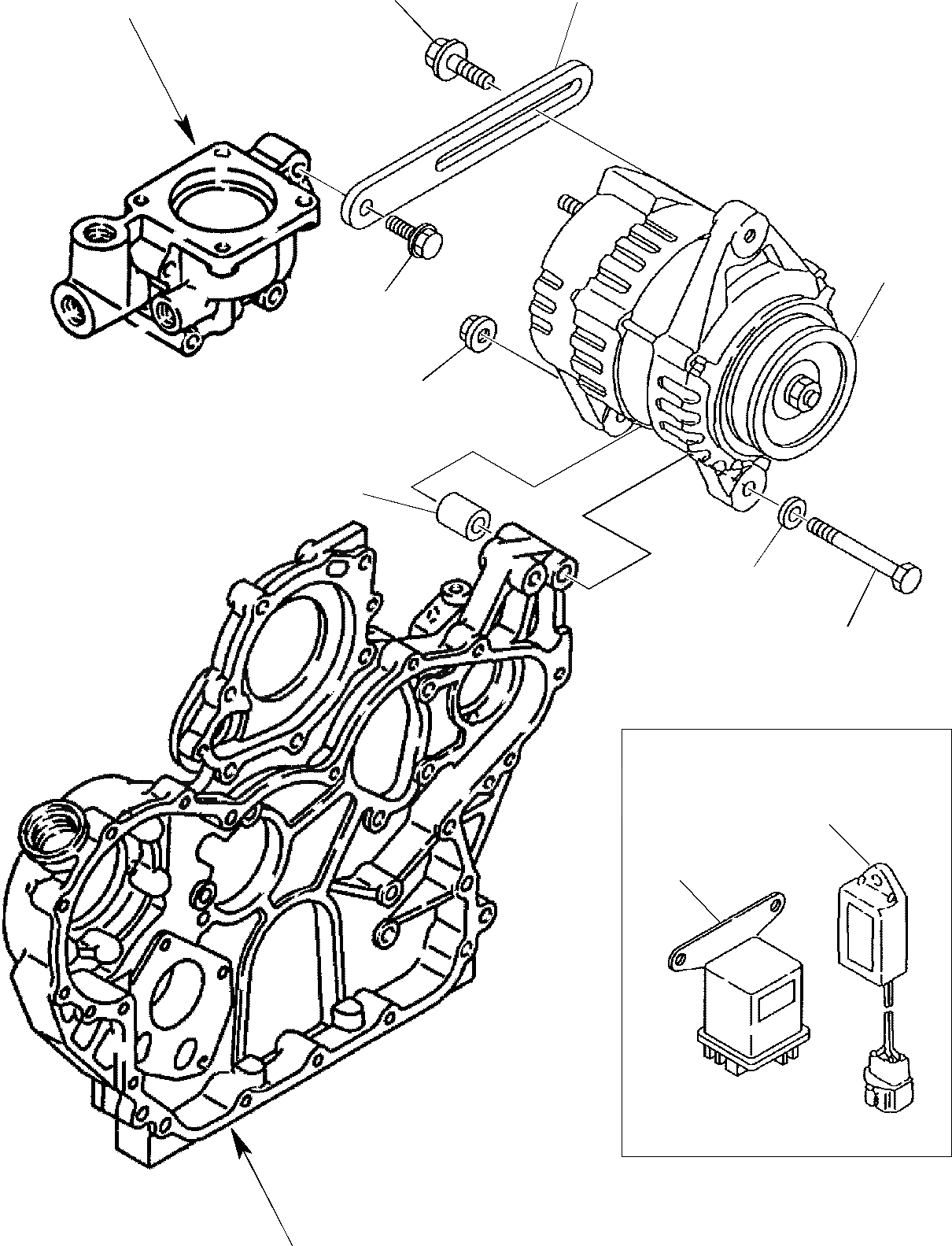 Схема запчастей Komatsu WB97R-2 - ГЕНЕРАТОР ДВИГАТЕЛЬ