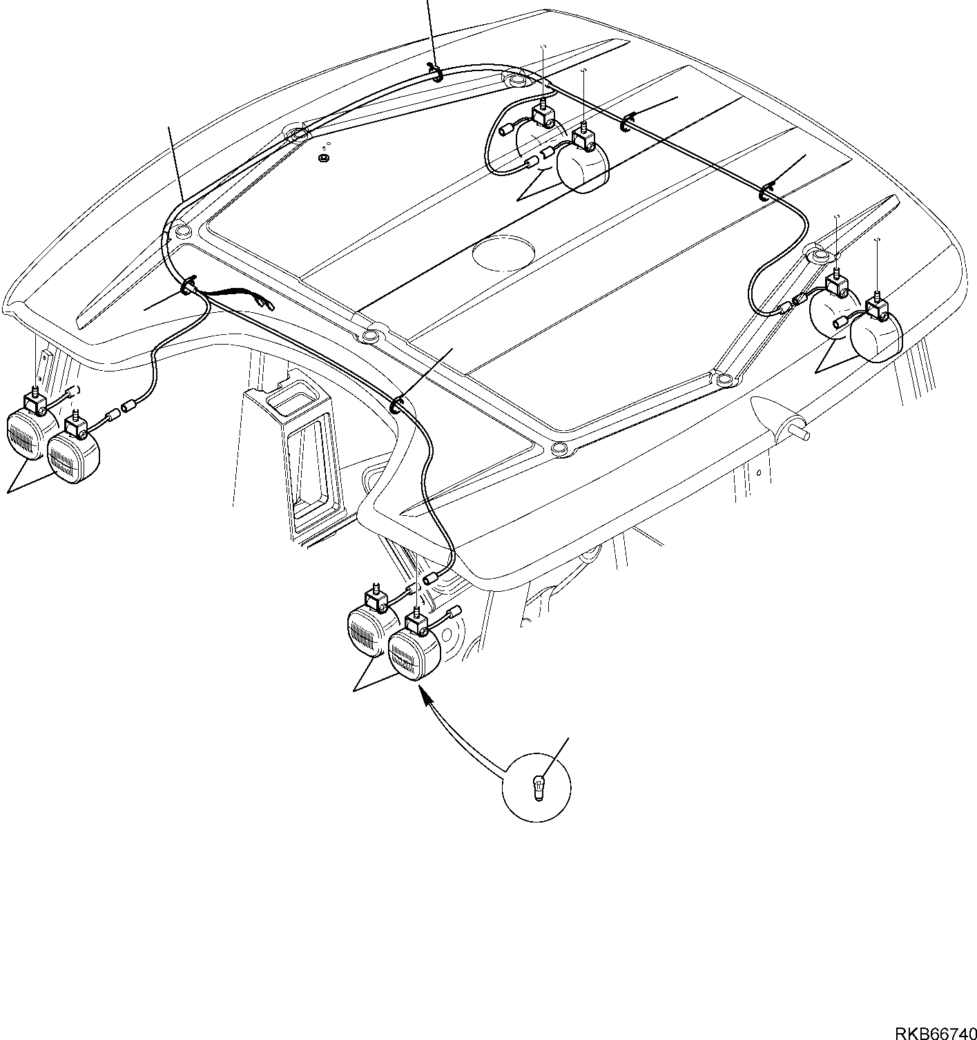 Схема запчастей Komatsu WB97S-5E0 - ДОПОЛН. РАБОЧ. ОСВЕЩЕНИЕ КОМПОНЕНТЫ ДВИГАТЕЛЯ
