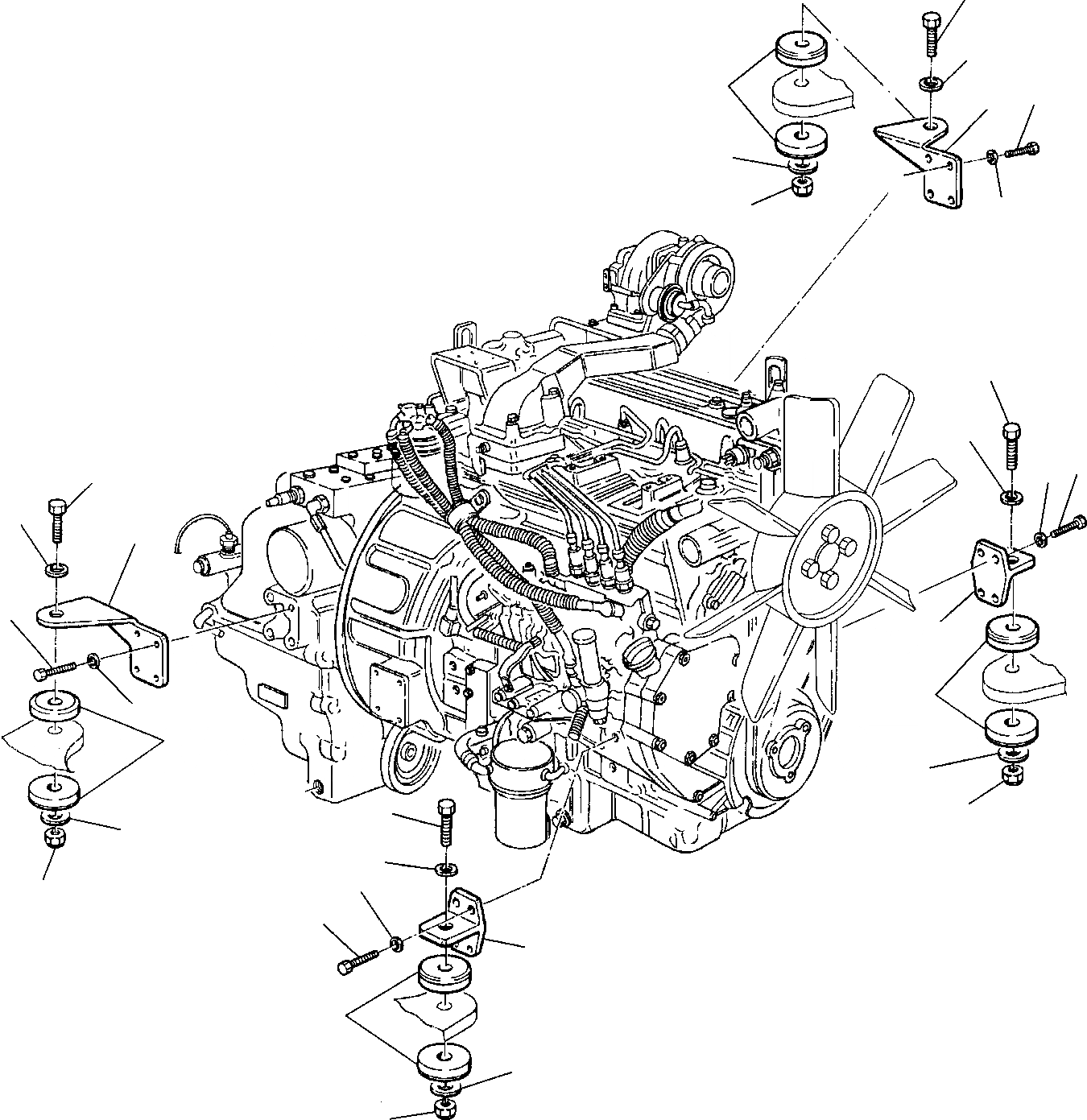 Схема запчастей Komatsu WB97S-2 - КРЕПЛЕНИЕ ДВИГАТЕЛЯ ЧАСТЬ КОМПОНЕНТЫ ДВИГАТЕЛЯ И ЭЛЕКТРИКА