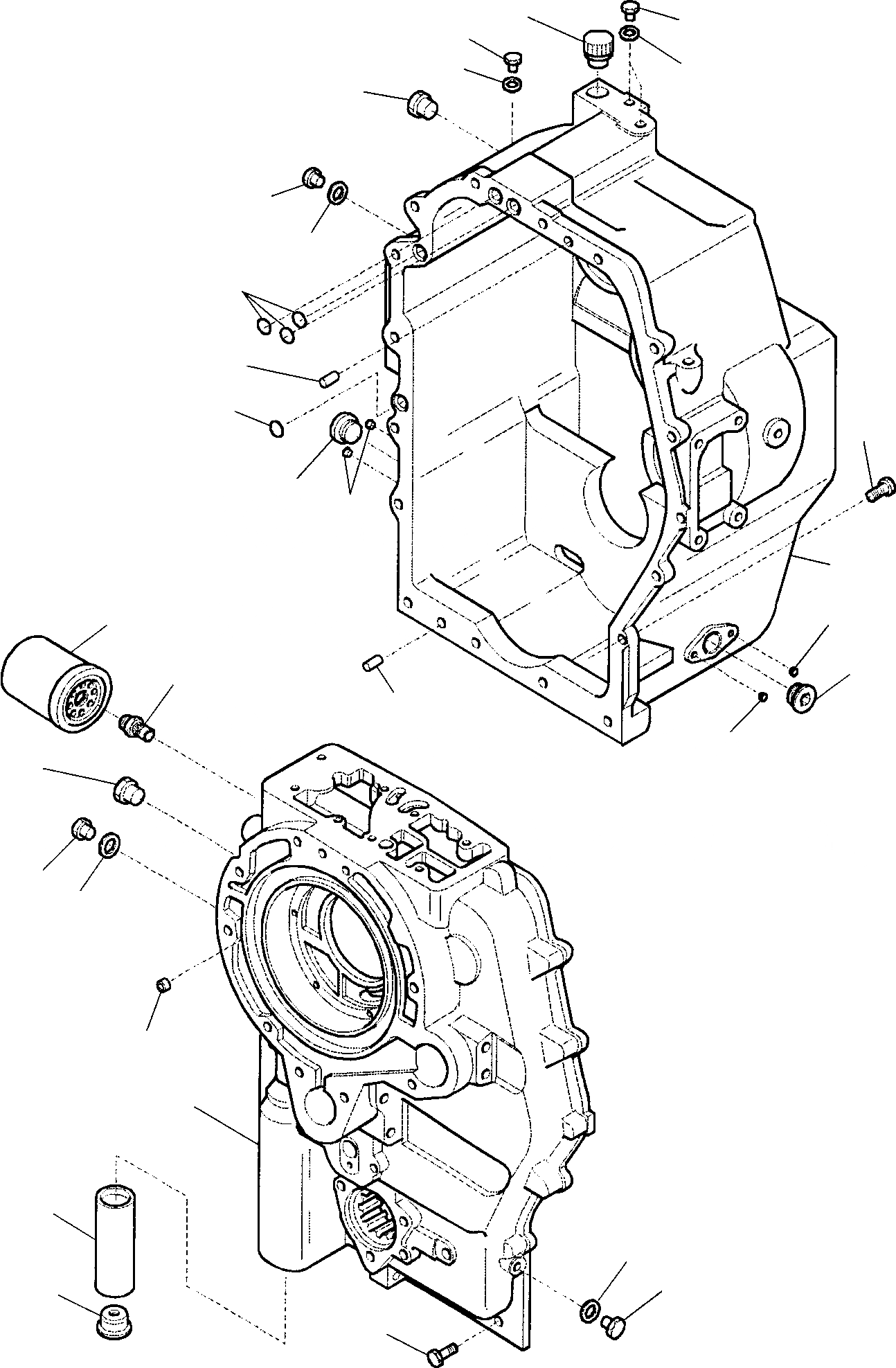 Схема запчастей Komatsu WB97S-2 - ТРАНСМИССИЯ (/) РАМА