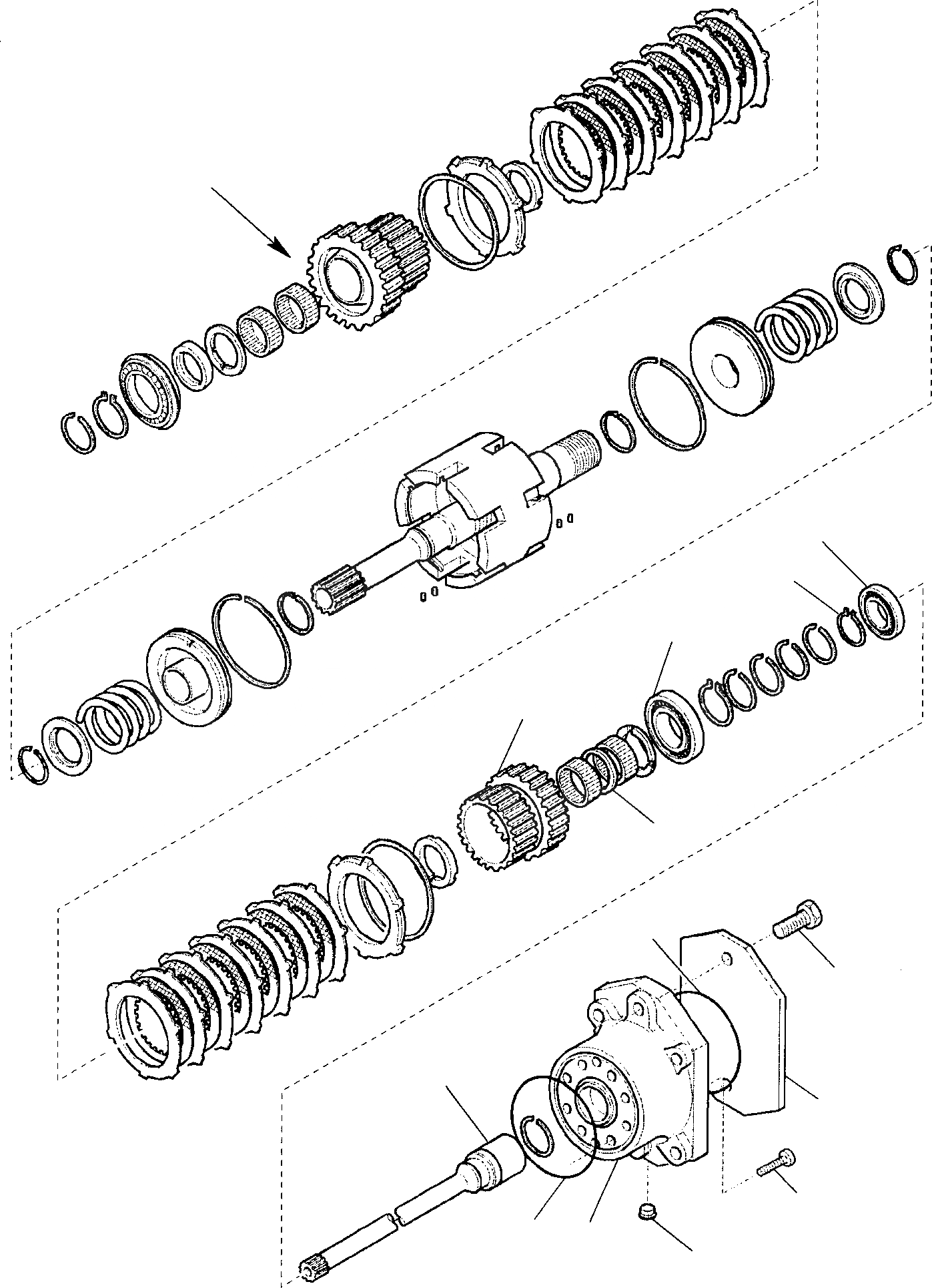 Схема запчастей Komatsu WB97S-2 - ТРАНСМИССИЯ (/) РАМА