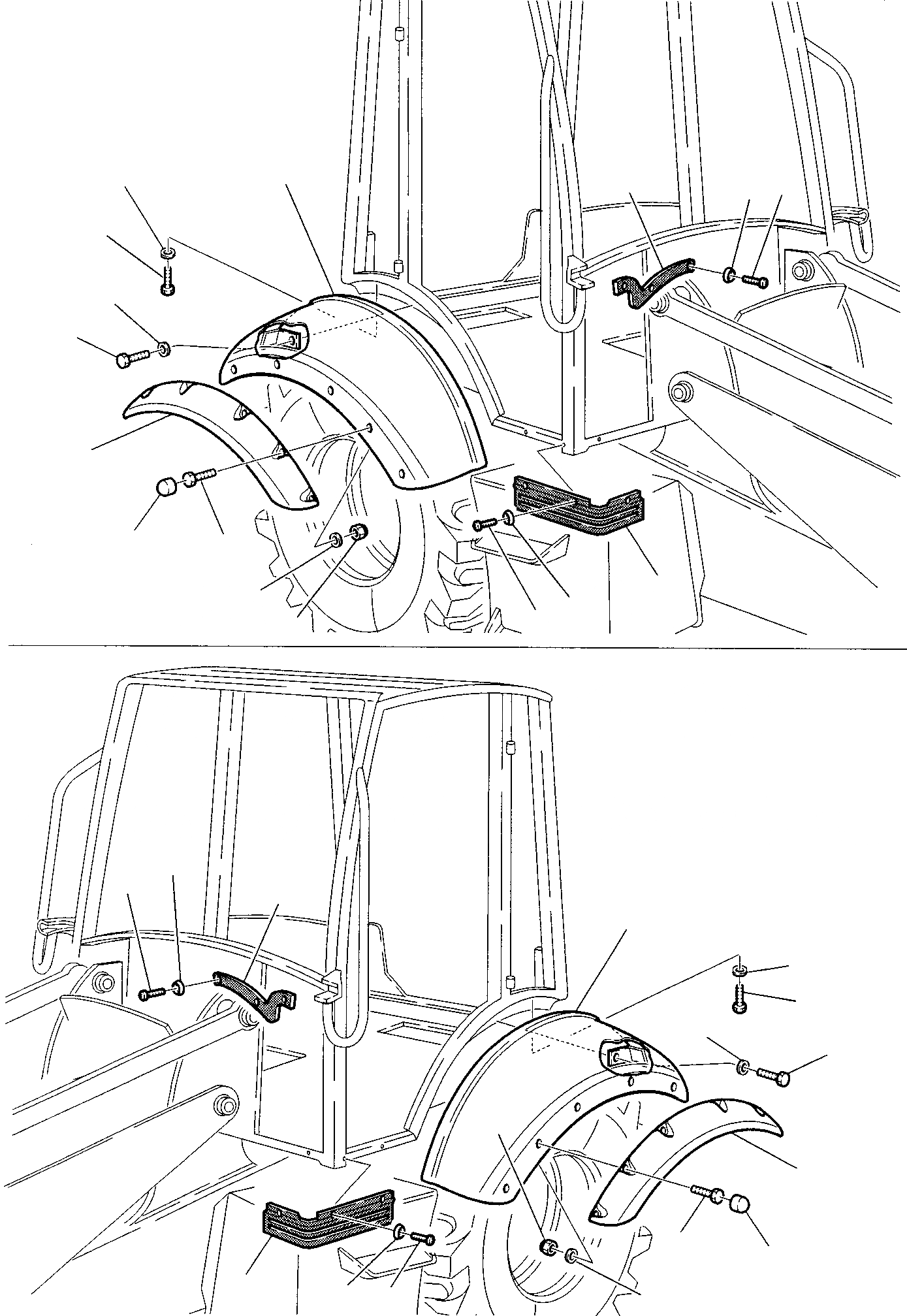 Схема запчастей Komatsu WB97S-2 - КРЫШКИ (/) ЧАСТИ КОРПУСА И КАБИНА