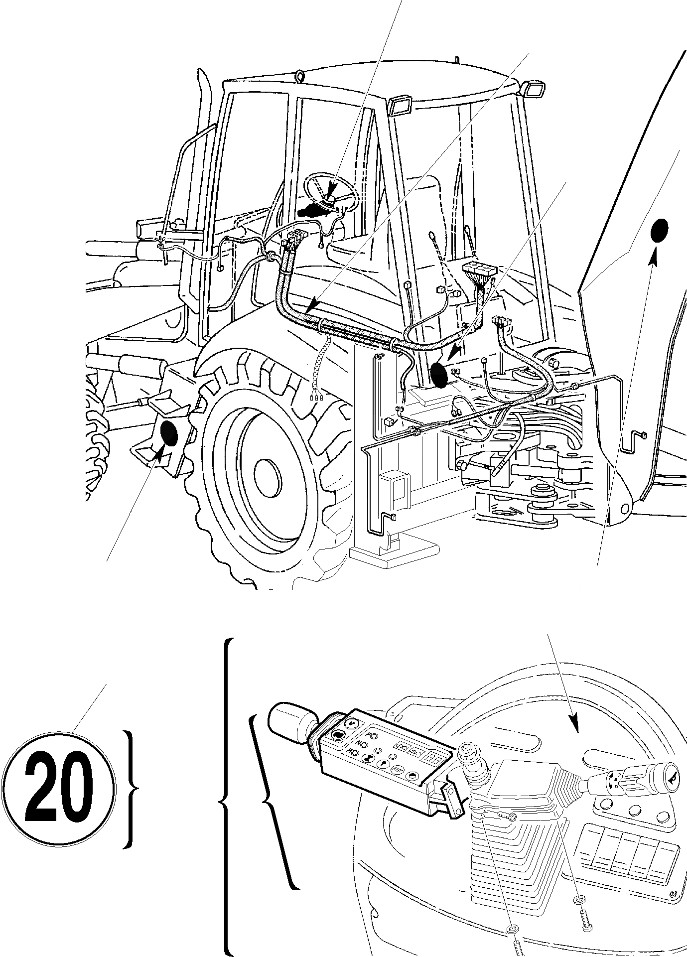 Схема запчастей Komatsu WB97S-2 - АКСЕССУАРЫ ДЛЯ ГЕРМАН. ( КМ/Ч ВЕРСИЯ) МАРКИРОВКА