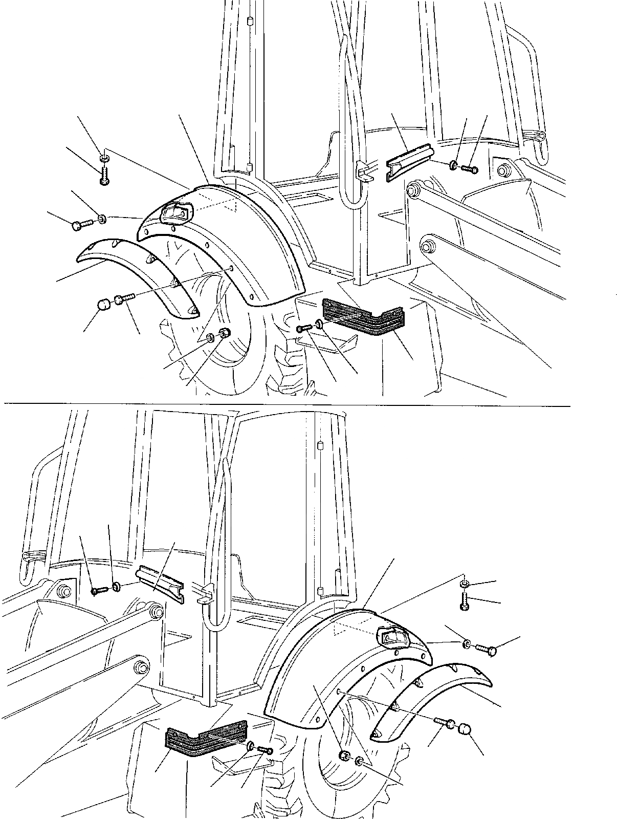 Схема запчастей Komatsu WB97S-2 - КРЫШКИ (/) ЧАСТИ КОРПУСА И КАБИНА