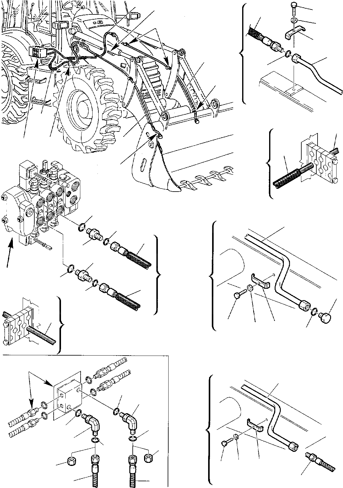 Схема запчастей Komatsu WB97S-2 - ГИДРОЛИНИЯ (КОВШ - [4 В 1] ЛИНИЯ ЦИЛИНДРА) (/) ГИДРАВЛИКА РАБОЧЕЕ ОБОРУДОВАНИЕ