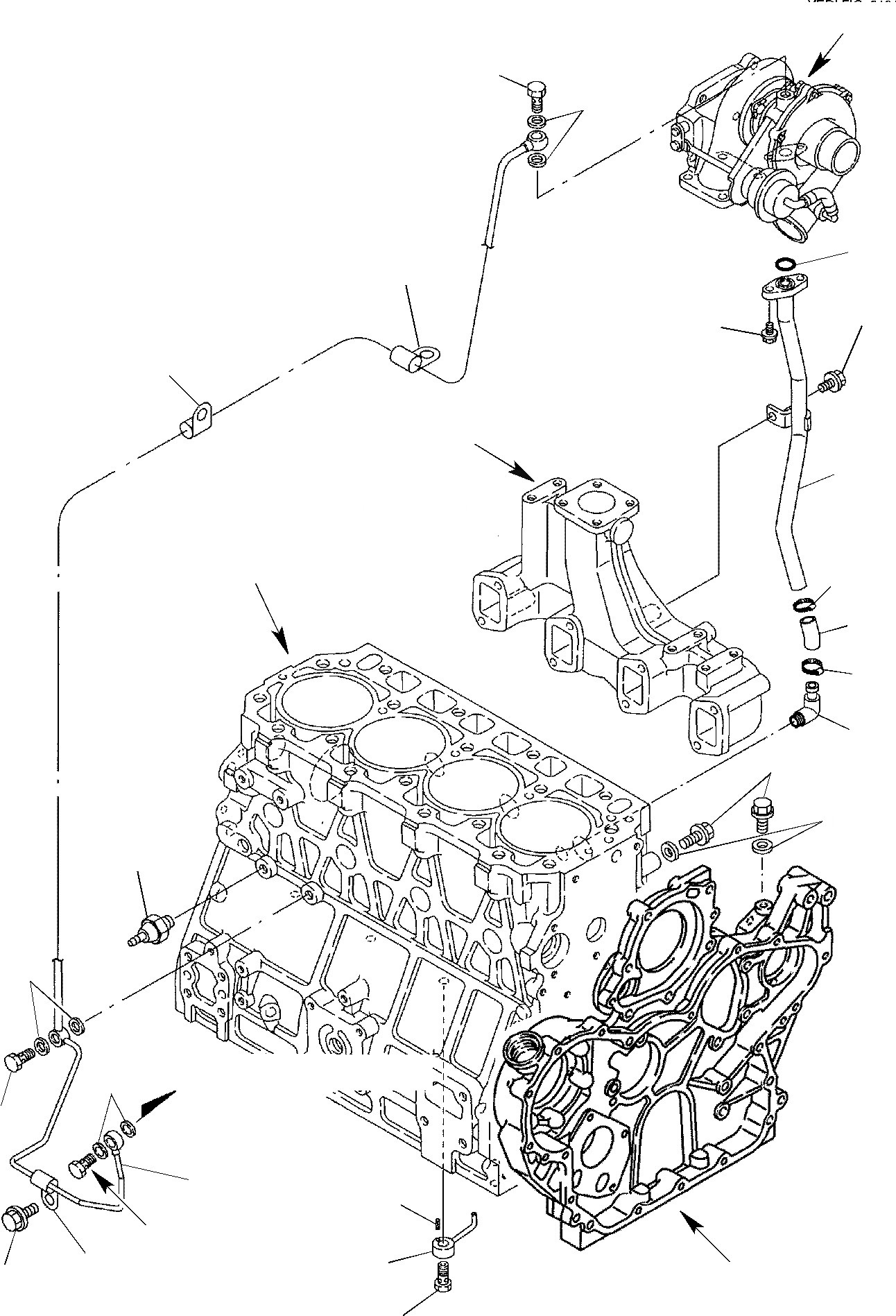 Схема запчастей Komatsu WB97S-2 - СИСТЕМА СМАЗКИ МАСЛ. ЛИНИЯ ДВИГАТЕЛЬ