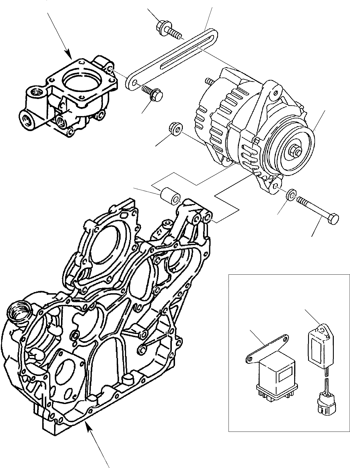 Схема запчастей Komatsu WB97S-2 - ГЕНЕРАТОР ДВИГАТЕЛЬ