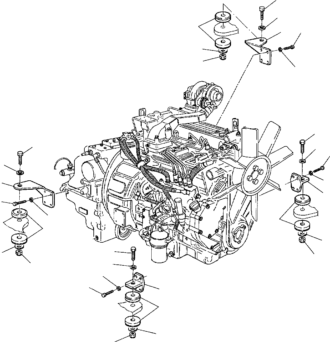 Схема запчастей Komatsu WB97S-2 - КРЕПЛЕНИЕ ДВИГАТЕЛЯ ЧАСТЬ КОМПОНЕНТЫ ДВИГАТЕЛЯ И ЭЛЕКТРИКА