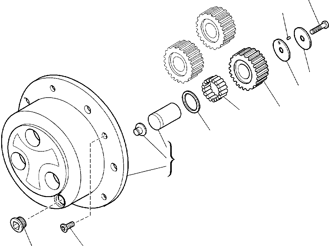 Схема запчастей Komatsu WB97S-2 - ПЕРЕДНИЙ МОСТ (7/7) РАМА