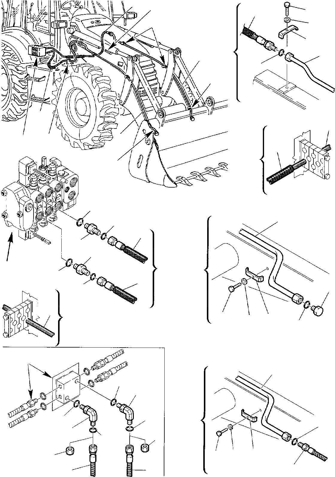 Схема запчастей Komatsu WB97S-2 - ГИДРОЛИНИЯ (КОВШ - [4 В 1] ЛИНИЯ ЦИЛИНДРА) (/) ГИДРАВЛИКА РАБОЧЕЕ ОБОРУДОВАНИЕ