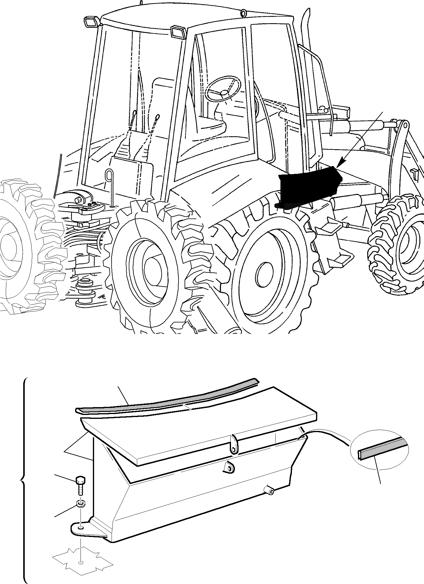 Схема запчастей Komatsu WB97S-2 - ЯЩИК Д/ИНСТРУМЕНТА МАРКИРОВКА