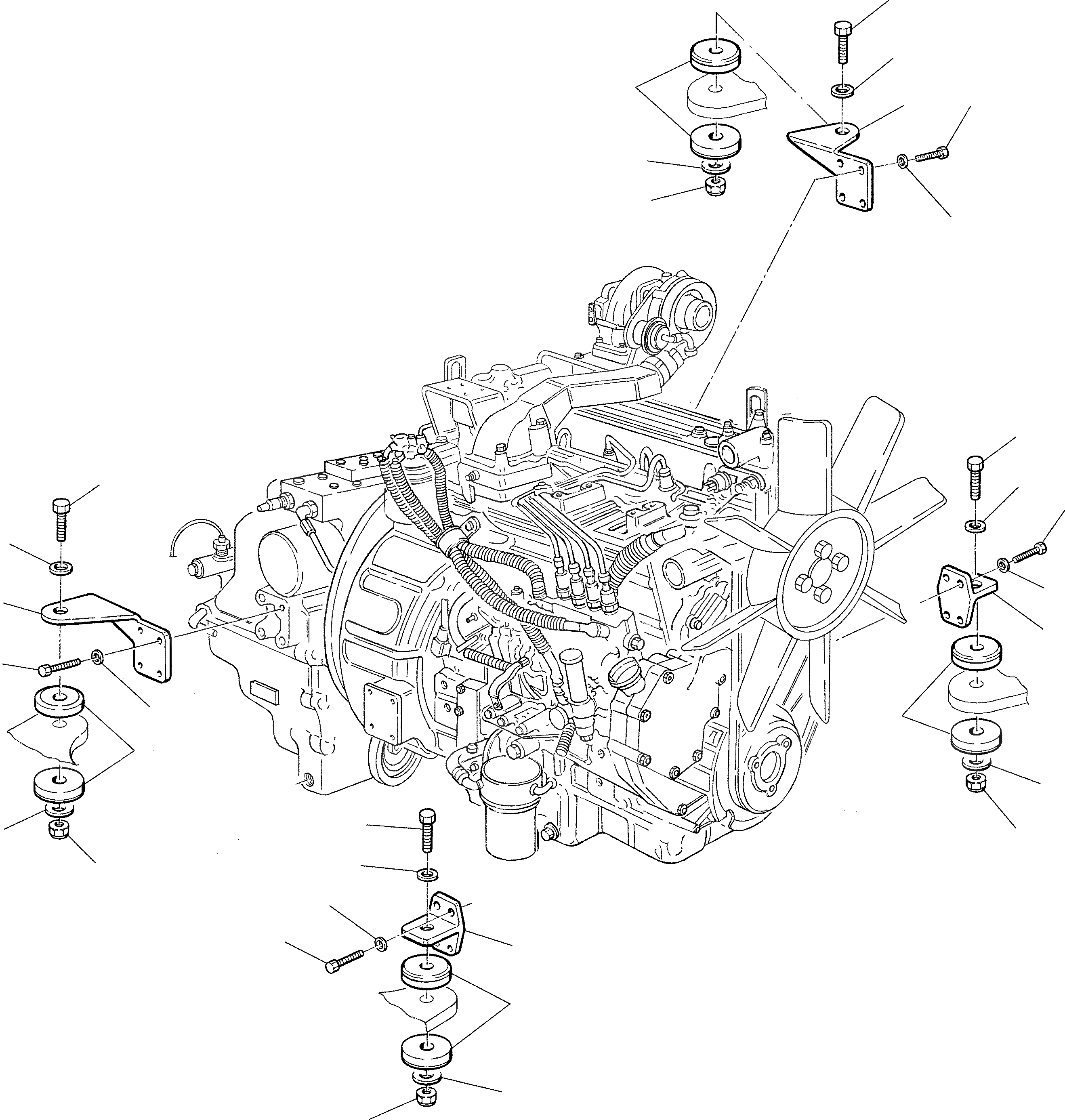Схема запчастей Komatsu WB97S-2 - КРЕПЛЕНИЕ ДВИГАТЕЛЯ ЧАСТЬ КОМПОНЕНТЫ ДВИГАТЕЛЯ И ЭЛЕКТРИКА