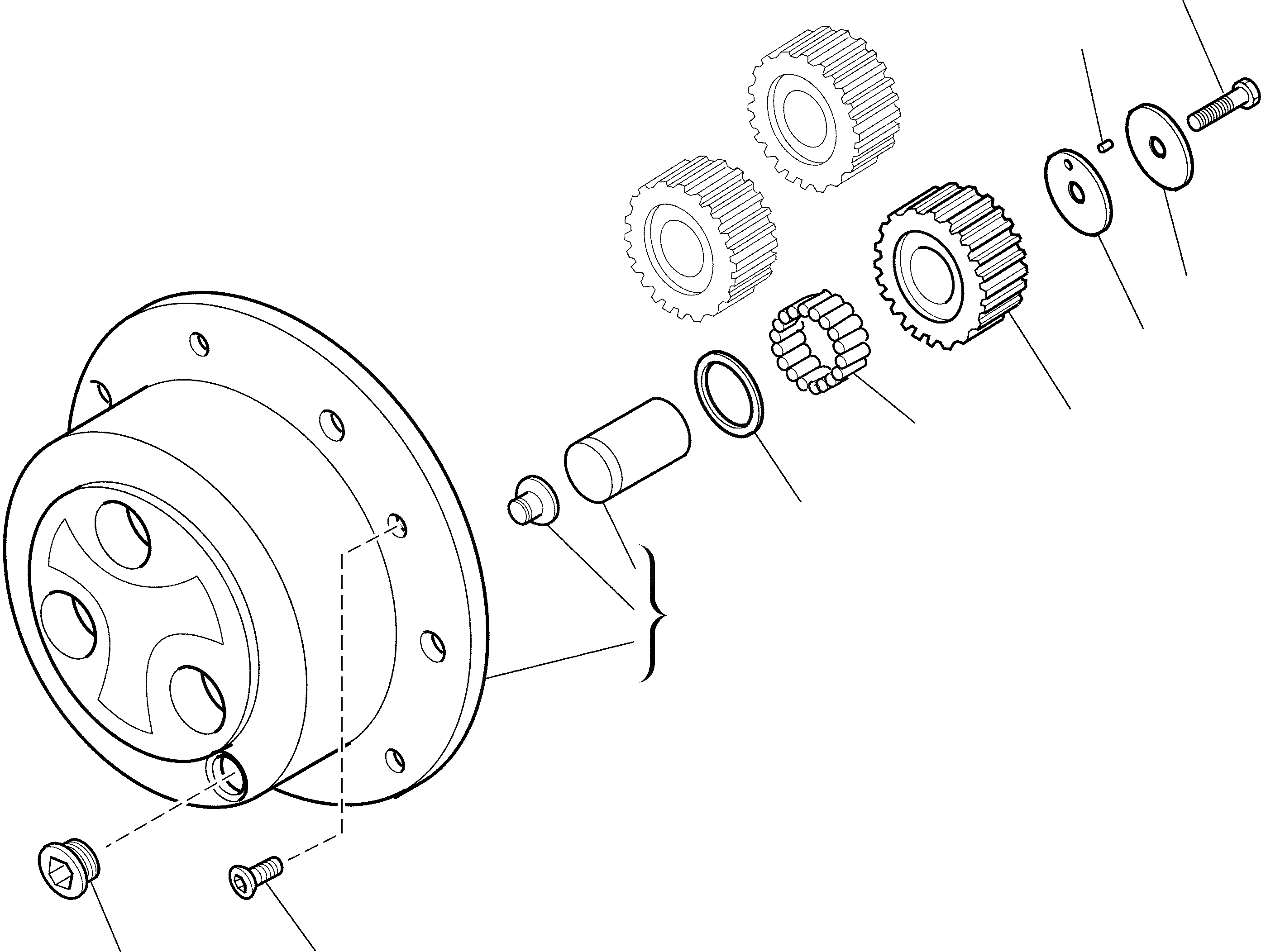 Схема запчастей Komatsu WB97S-2 - ПЕРЕДНИЙ МОСТ (7/7) РАМА