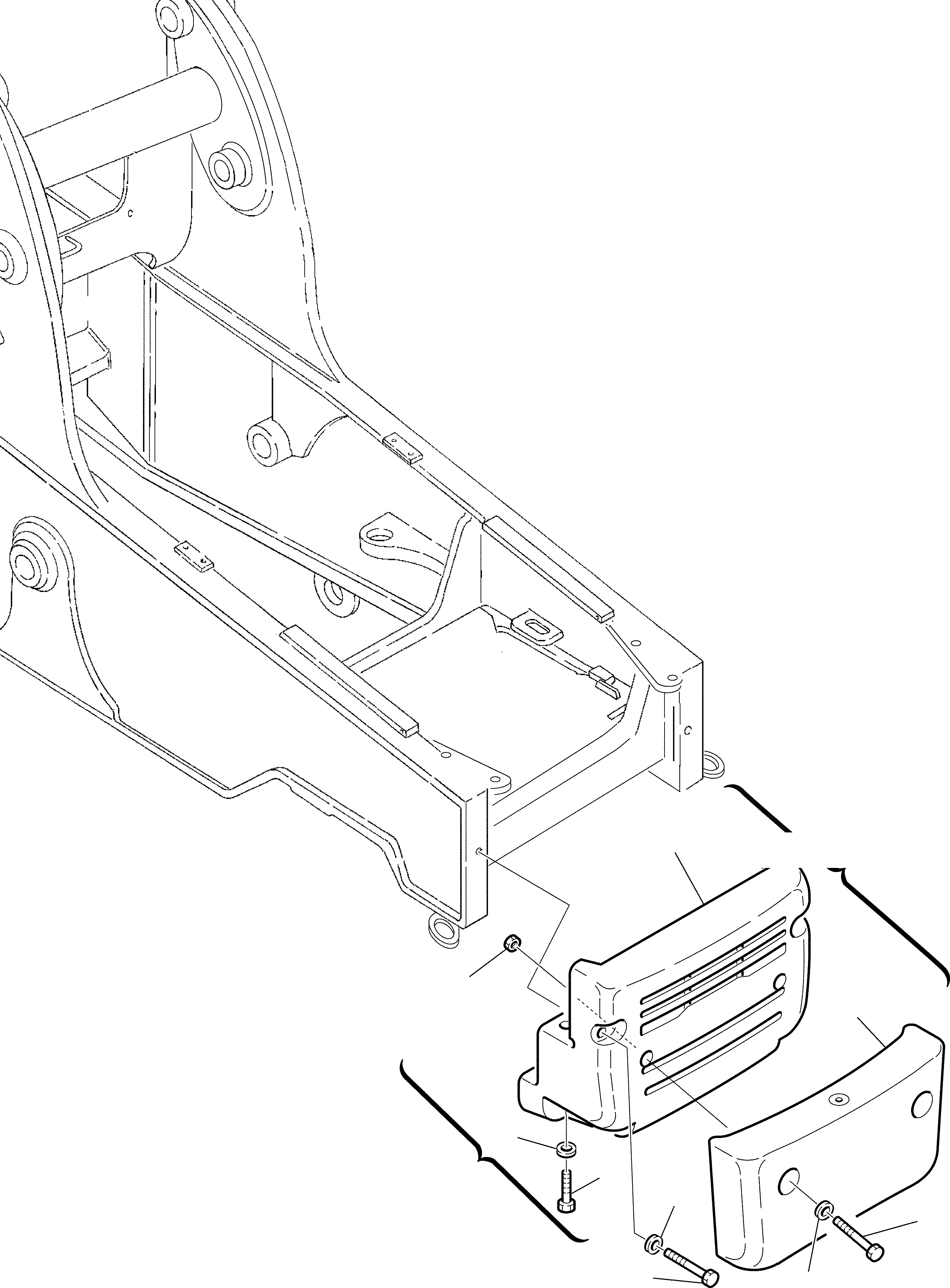 Схема запчастей Komatsu WB97S-2 - BALLASTS ЧАСТИ КОРПУСА И КАБИНА