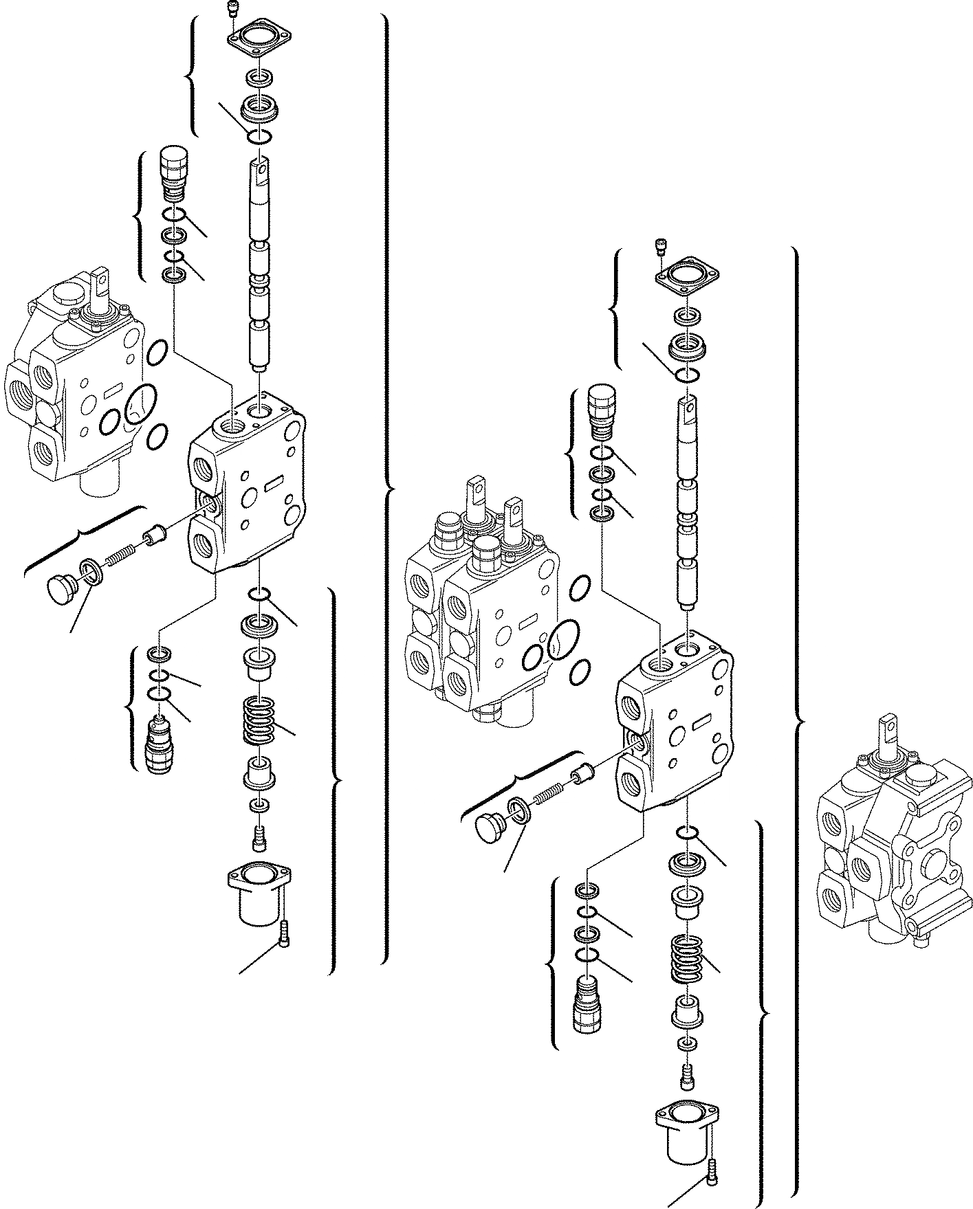 Схема запчастей Komatsu WB98A-2 - КЛАПАН УПРАВЛ-Я ЭКСКАВАТОРОМ (/) УПРАВЛ-Е РАБОЧИМ ОБОРУДОВАНИЕМ