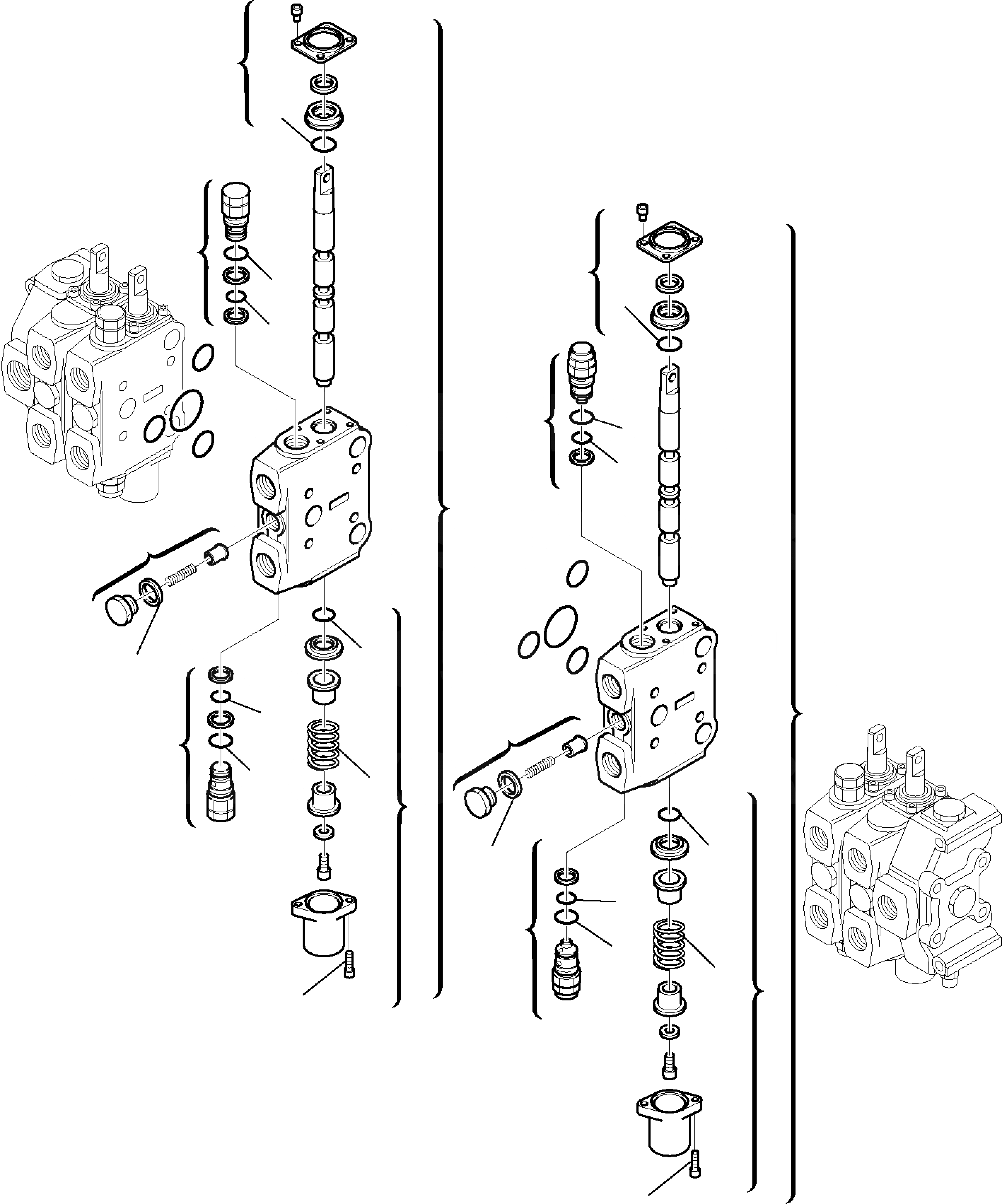 Схема запчастей Komatsu WB98A-2 - КЛАПАН УПРАВЛ-Я ЭКСКАВАТОРОМ (/) УПРАВЛ-Е РАБОЧИМ ОБОРУДОВАНИЕМ