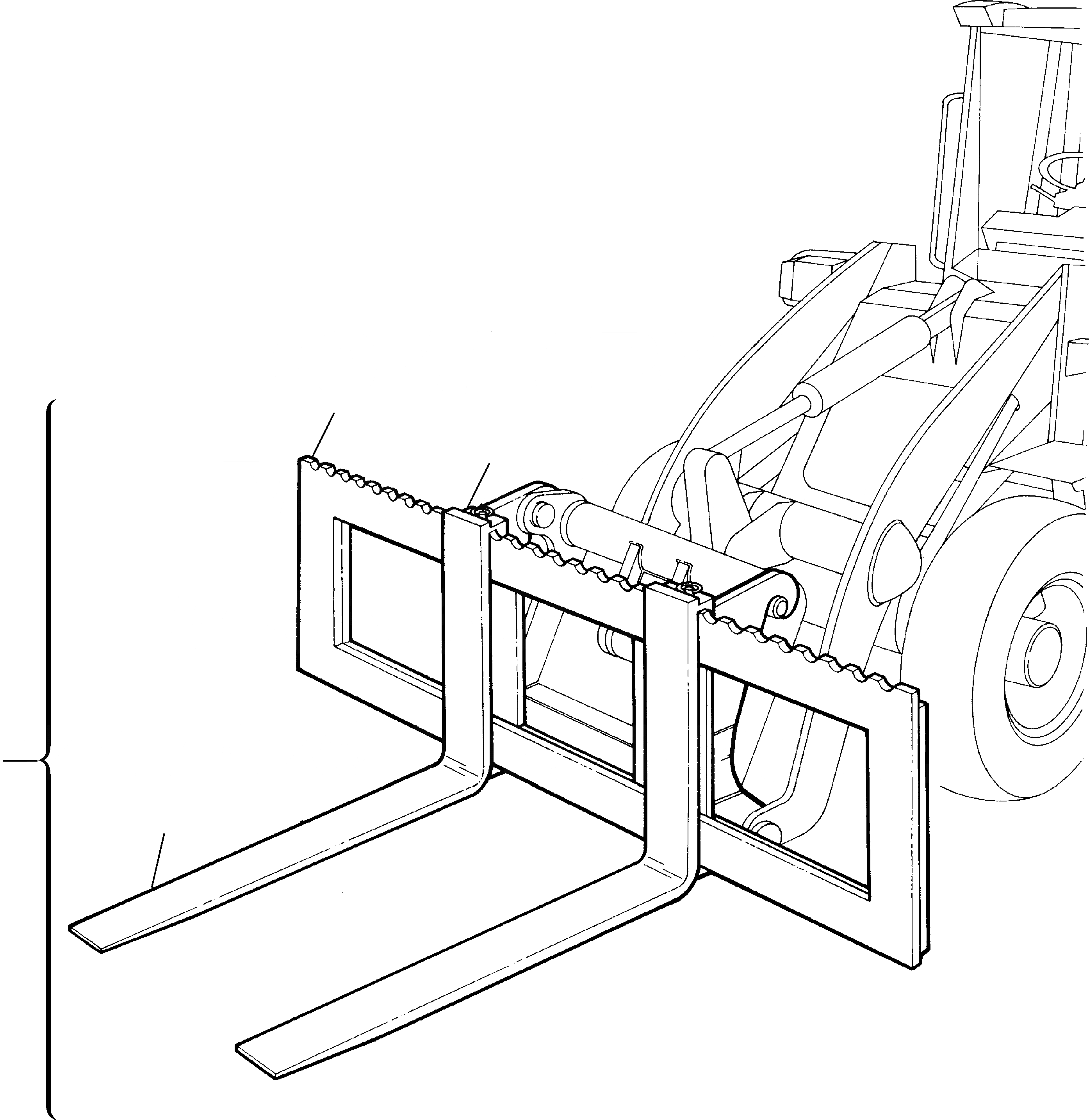 Схема запчастей Komatsu WB98A-2 - ВИЛЫ РАБОЧЕЕ ОБОРУДОВАНИЕ