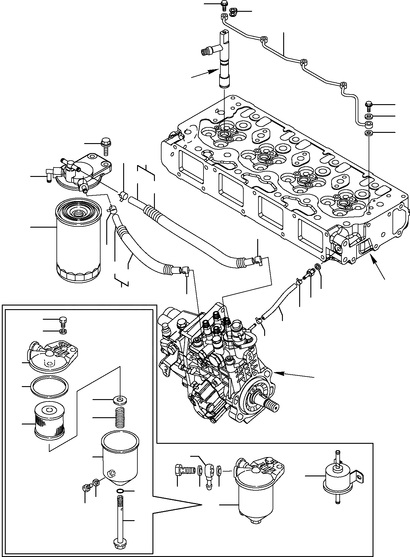 Схема запчастей Komatsu WB98A-2 - ТОПЛИВН. ЛИНИЯ ДВИГАТЕЛЬ