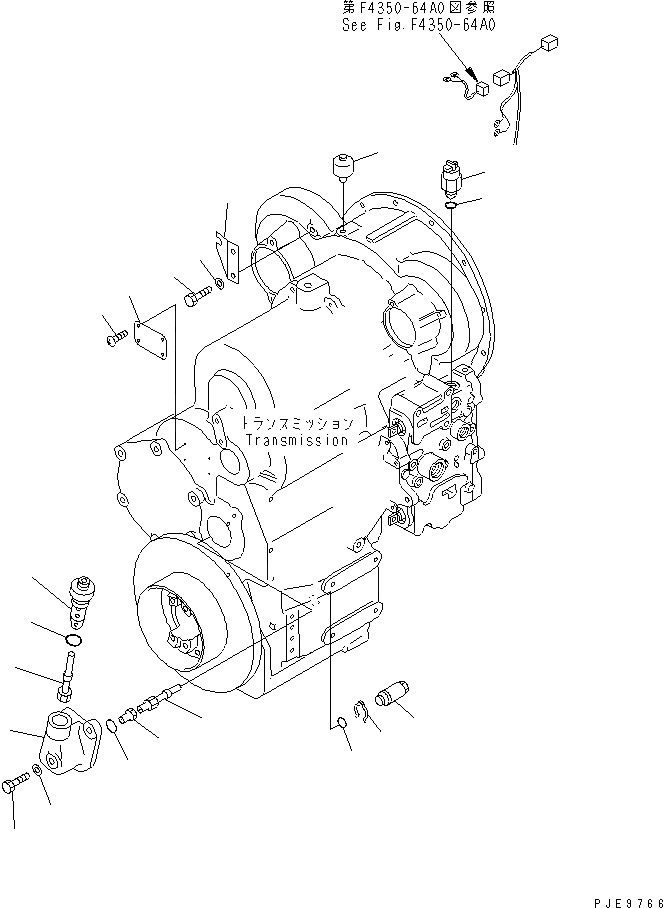 Схема запчастей Komatsu WR11-3 - ТРАНСМИССИЯ (АКСЕССУАРЫ) ГИДРОТРАНСФОРМАТОР И ТРАНСМИССИЯ