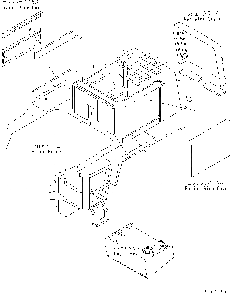 Схема запчастей Komatsu WR11-3 - КАПОТ (ЩИТКИ)(№-) ЧАСТИ КОРПУСА