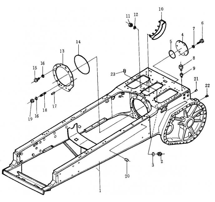 Схема запчастей Shantui SD32-320 - главная рама и коробка заднего моста система рулевого управления и конечная передача