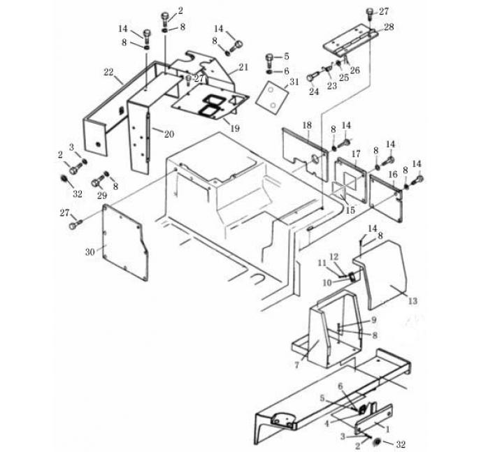 Схема запчастей Shantui SD32-320 - крышка защитная крышка