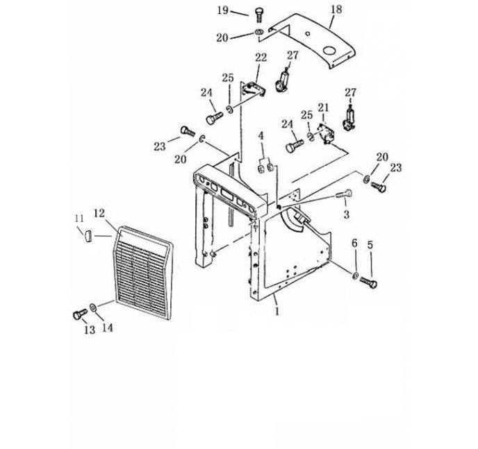 Схема запчастей Shantui SD22-220 - капот в сборе защитная крышка