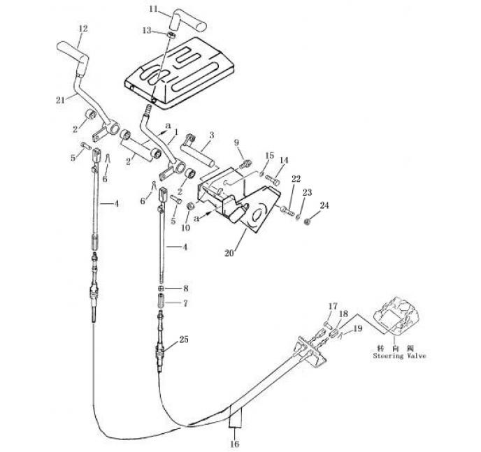 Схема запчастей Shantui SD16-160 - рычаг рулевого управления коробка рулевого механизма и конечная передача