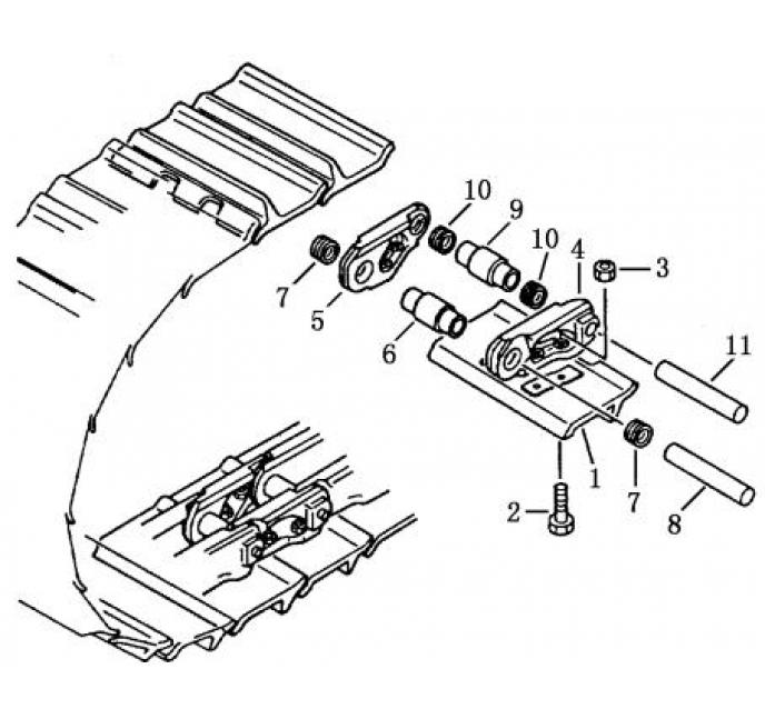 Схема запчастей Shantui SD13-130 - гусеница в сборе ходовая система