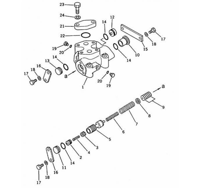 Схема запчастей Shantui SD13-130 - предохранительный клапан коробка рулевого механизма и конечная передача