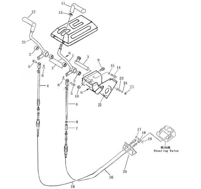 Схема запчастей Shantui SD13-130 - рычаг рулевого управления коробка рулевого механизма и конечная передача