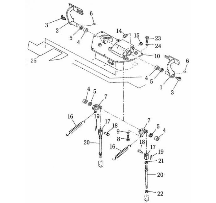 Схема запчастей Shantui SD22-220 - педаль тормоза коробка рулевого механизма и конечная передача