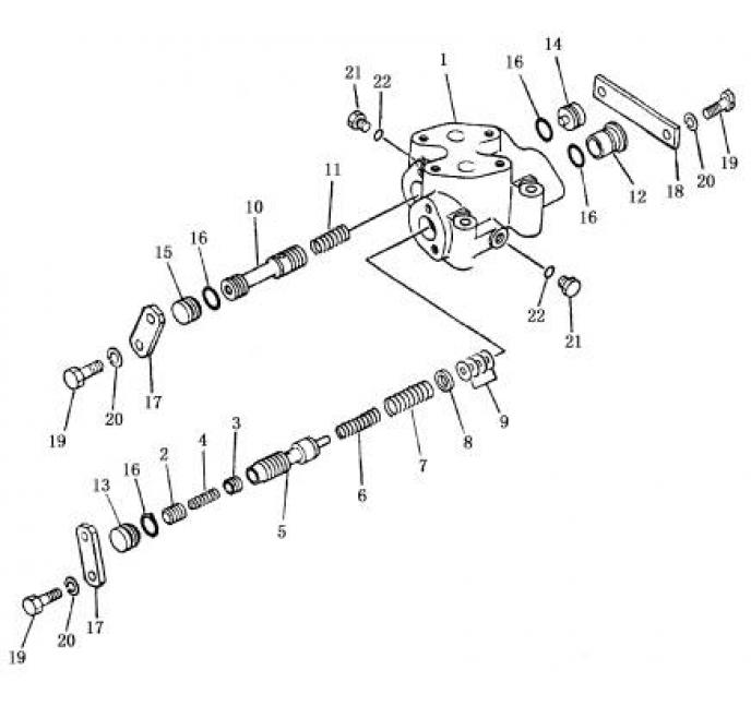 Схема запчастей Shantui SD16-160 - предохранительный клапан коробка рулевого механизма и конечная передача
