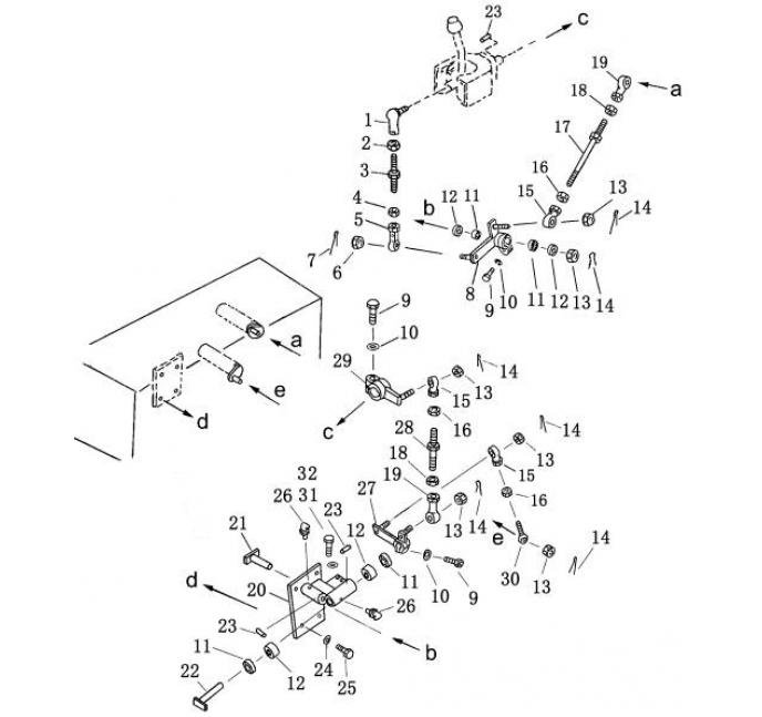 Схема запчастей Shantui SD13-130 - шток управления отвалом система управления рабочим оборудованием