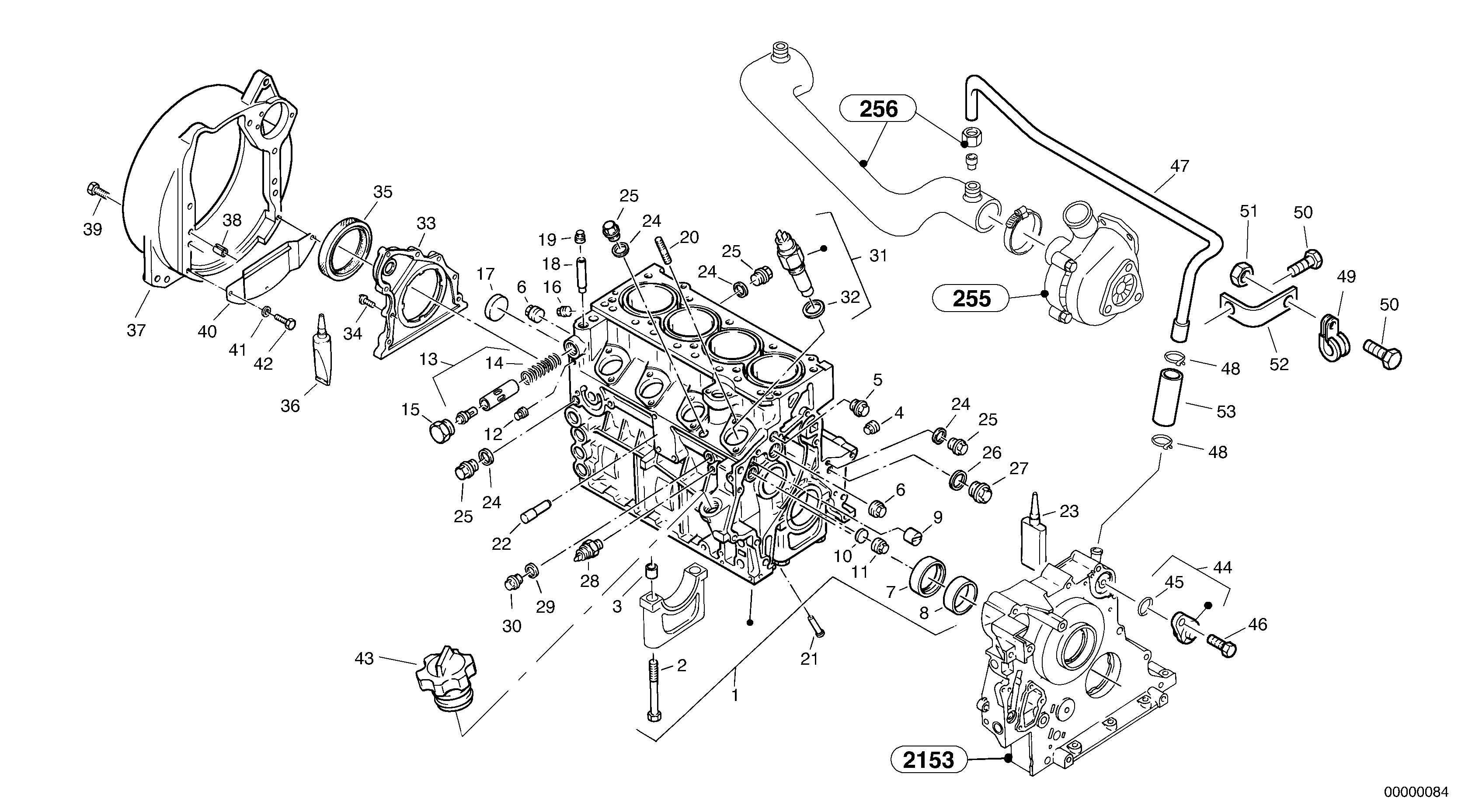 Схема запчастей Volvo L32 TYPE 184 SER NO - 2200 - 96822 Engine casing, Ventilation 